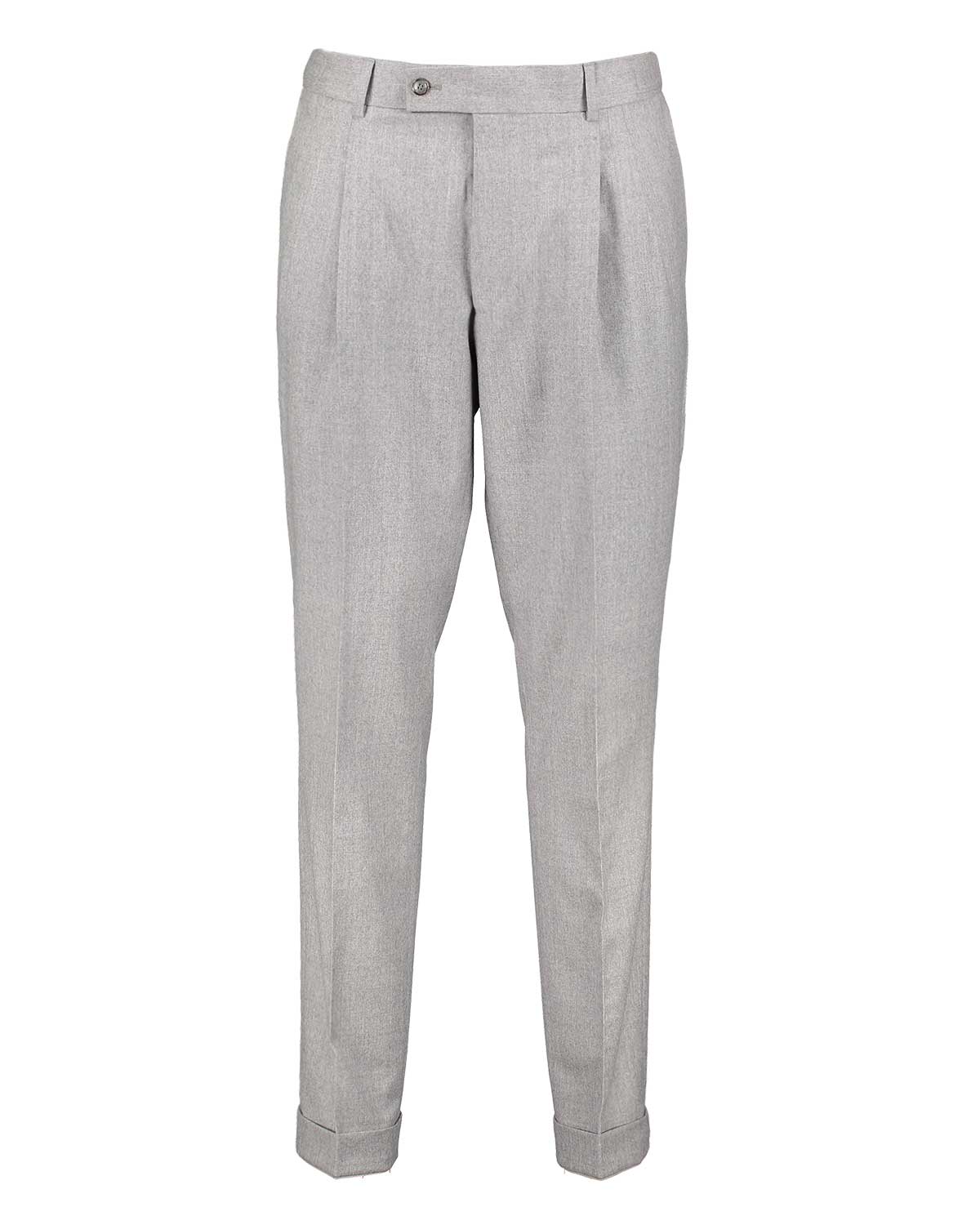 Brett Light Grey Flannel Trousers