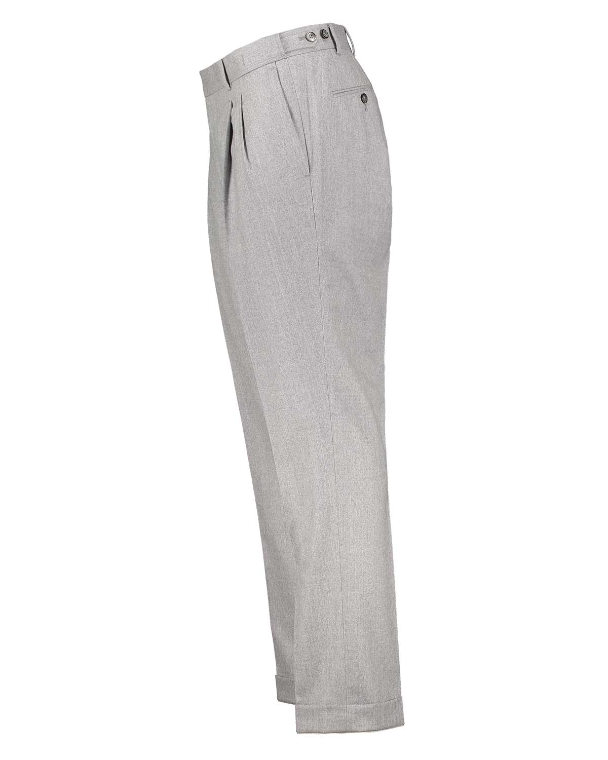 Brett Light Grey Flannel Trousers