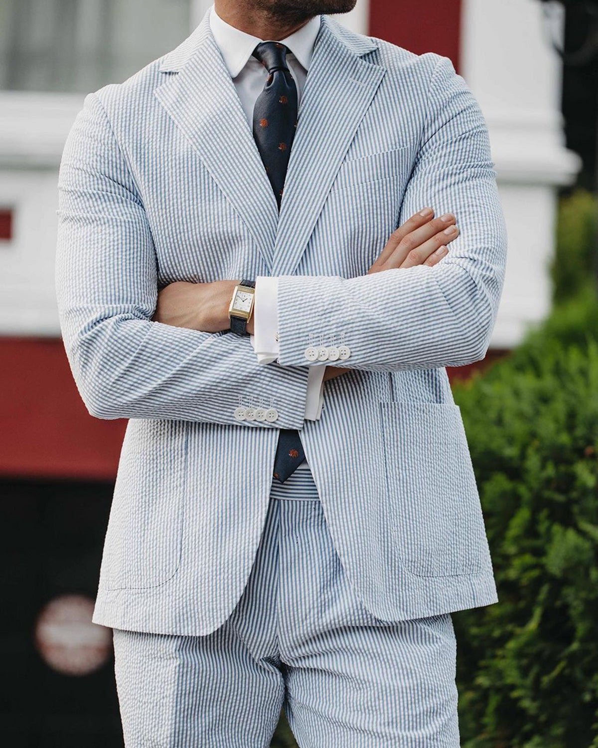 Ness Light Blue Seersucker Jacket