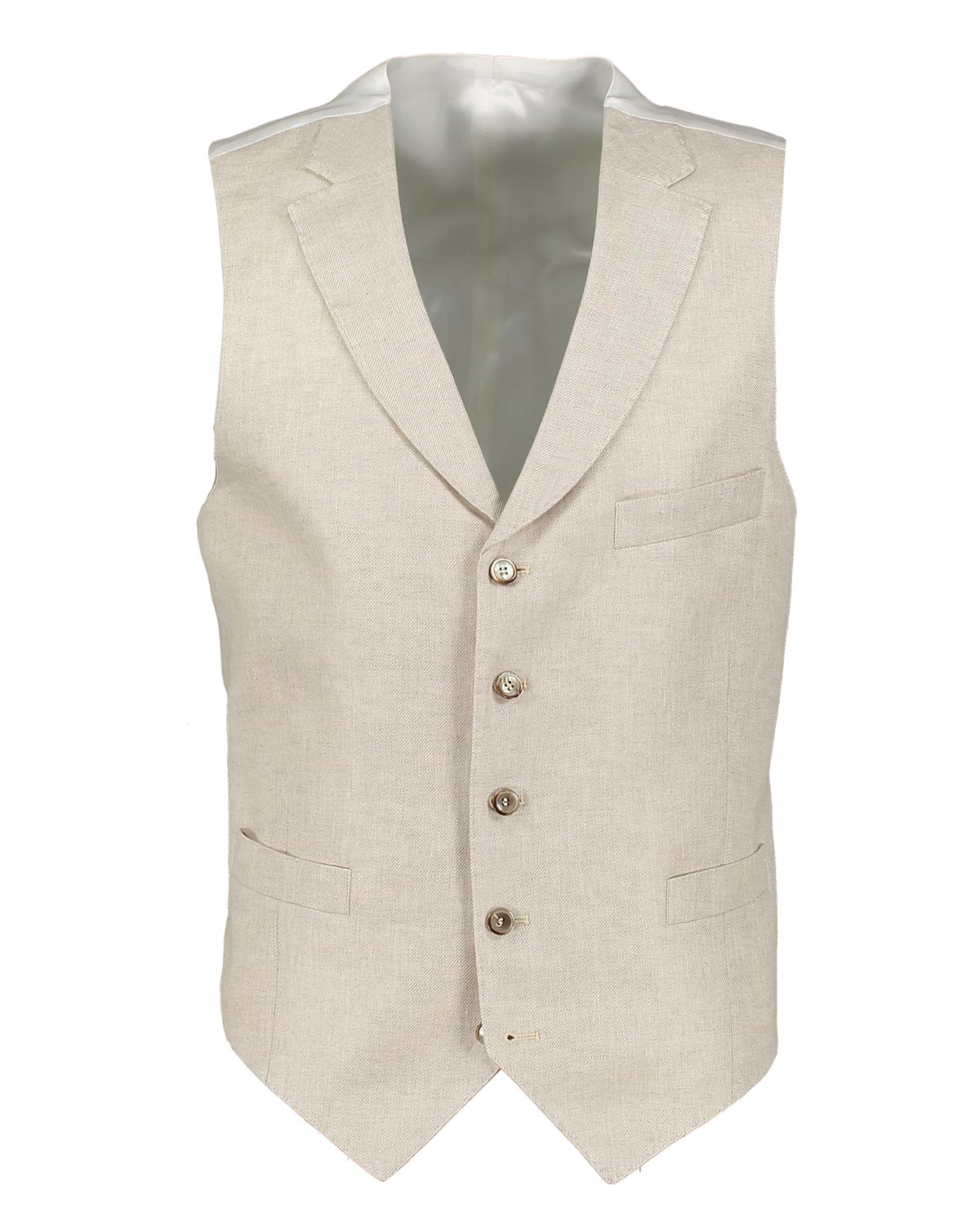 Joel Beige Linen Waistcoat