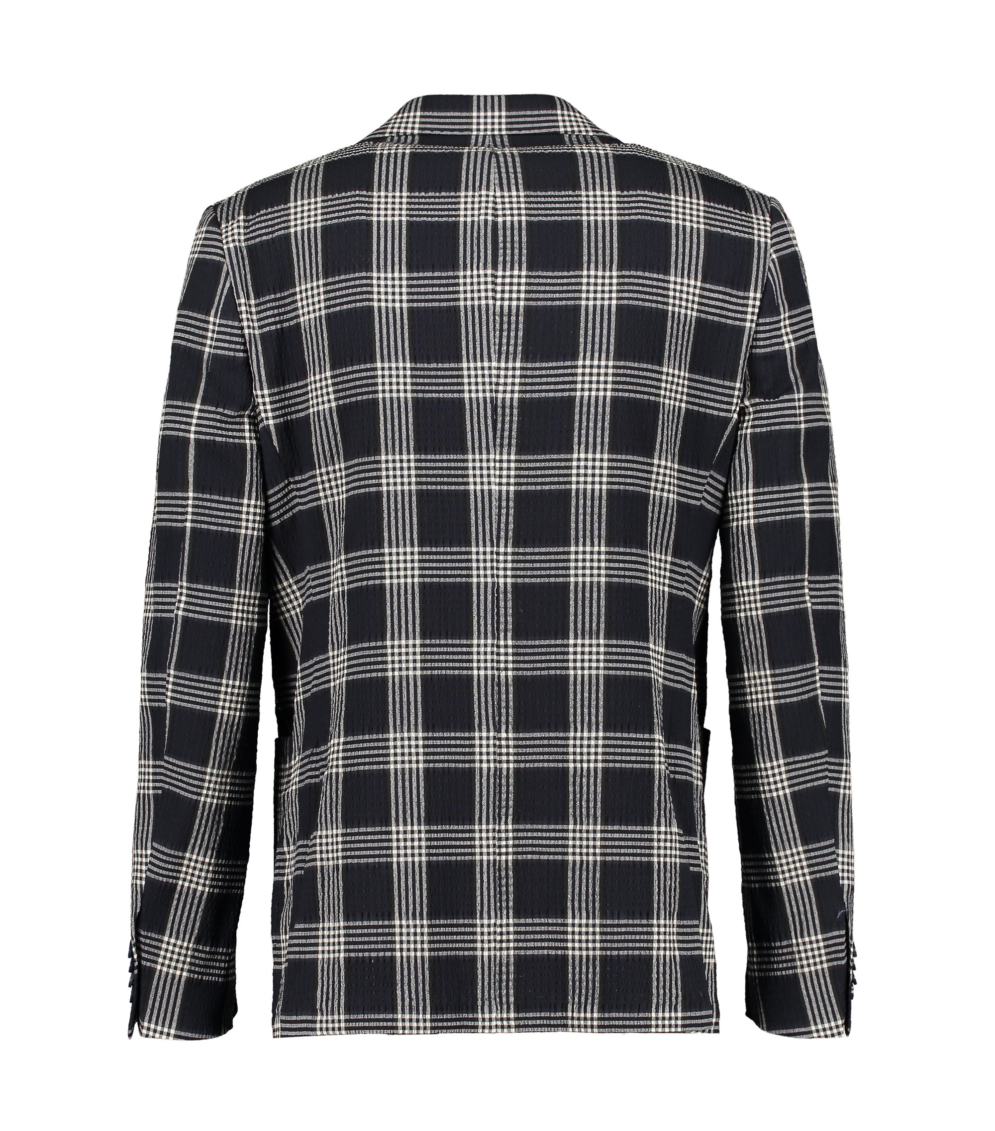Ness Navy Glencheck Seersucker Jacket