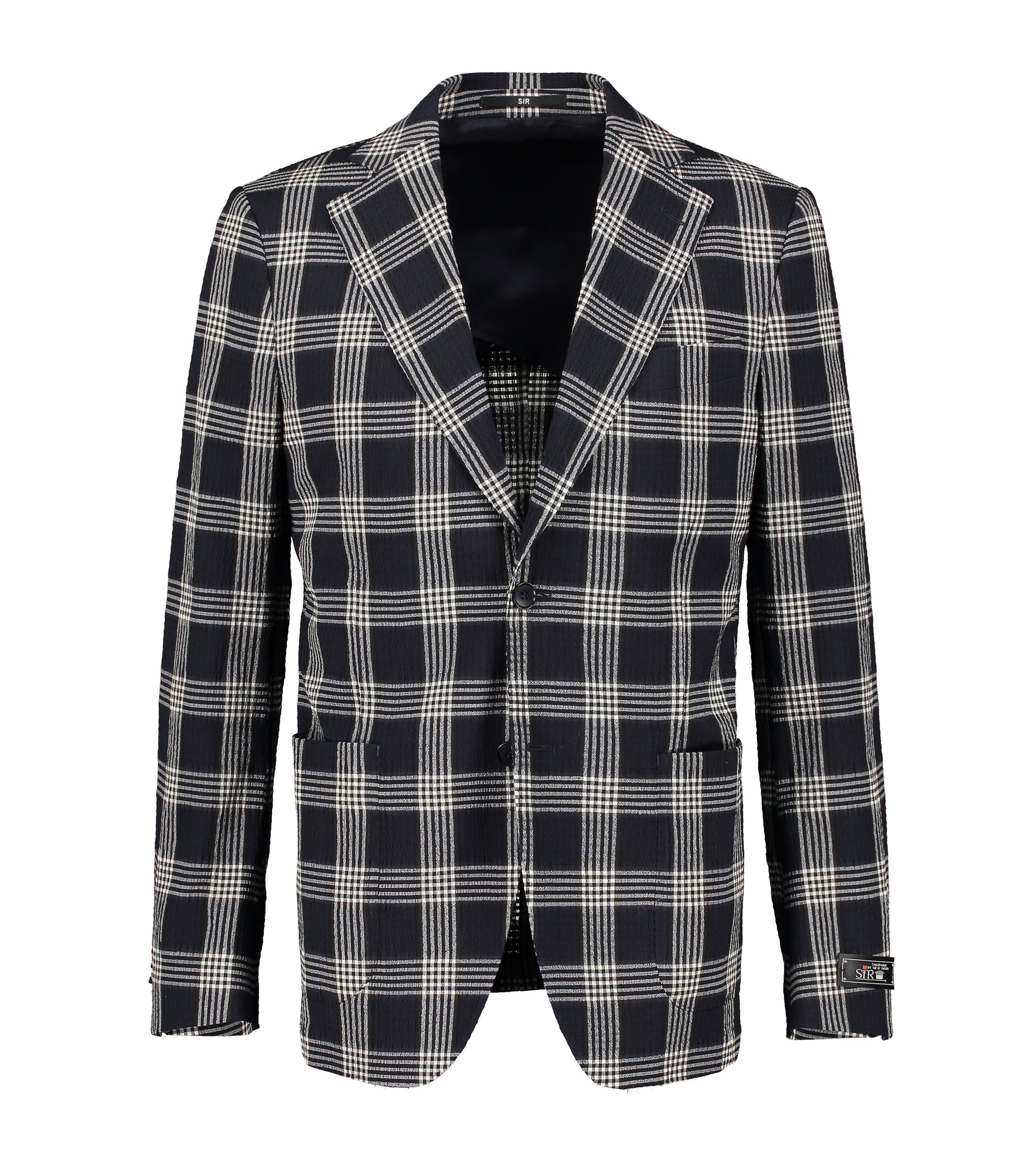 Ness Navy Glencheck Seersucker Jacket