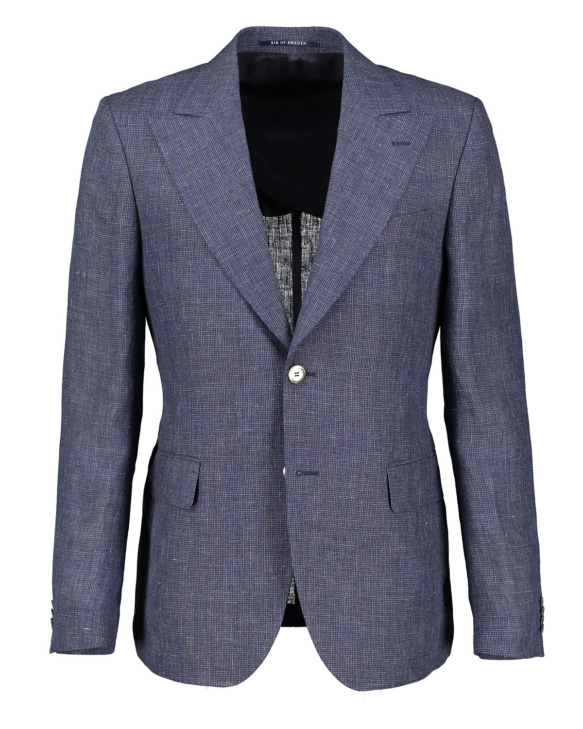 Harvey Navy Houndstooth Linen Jacket