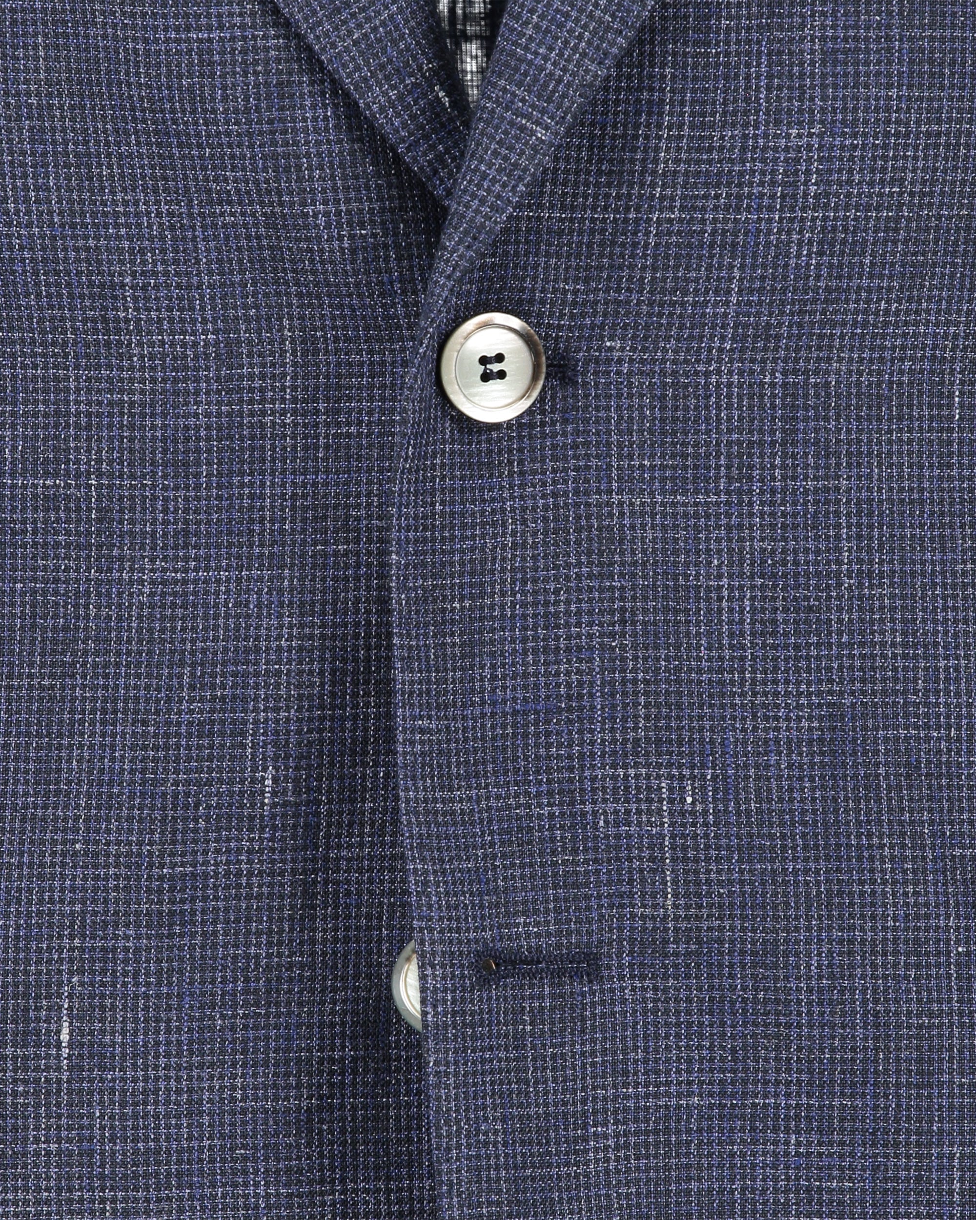 Ness Navy Houndstooth Linen Jacket