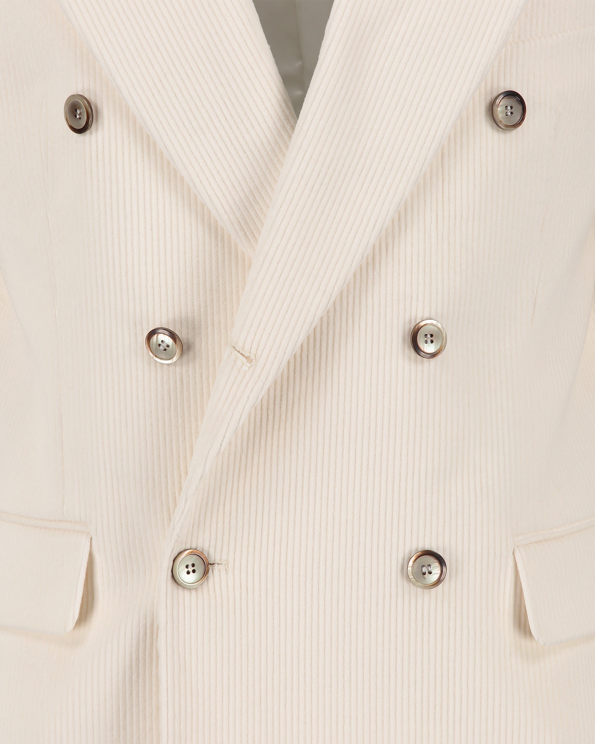 Ralph White Double Breasted Corduroy Jacket