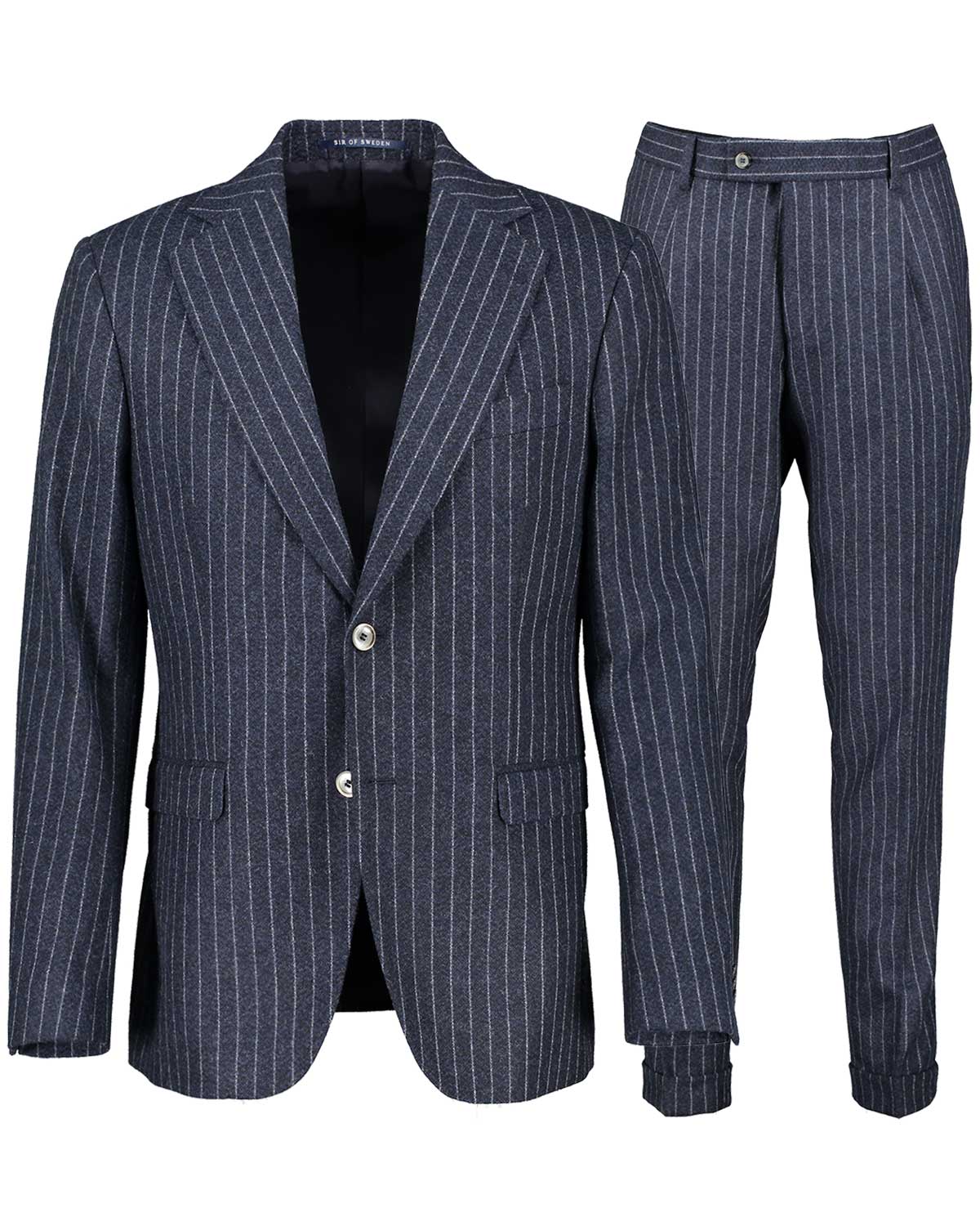 Eliot Blue Chalk Stripe Flannel Suit