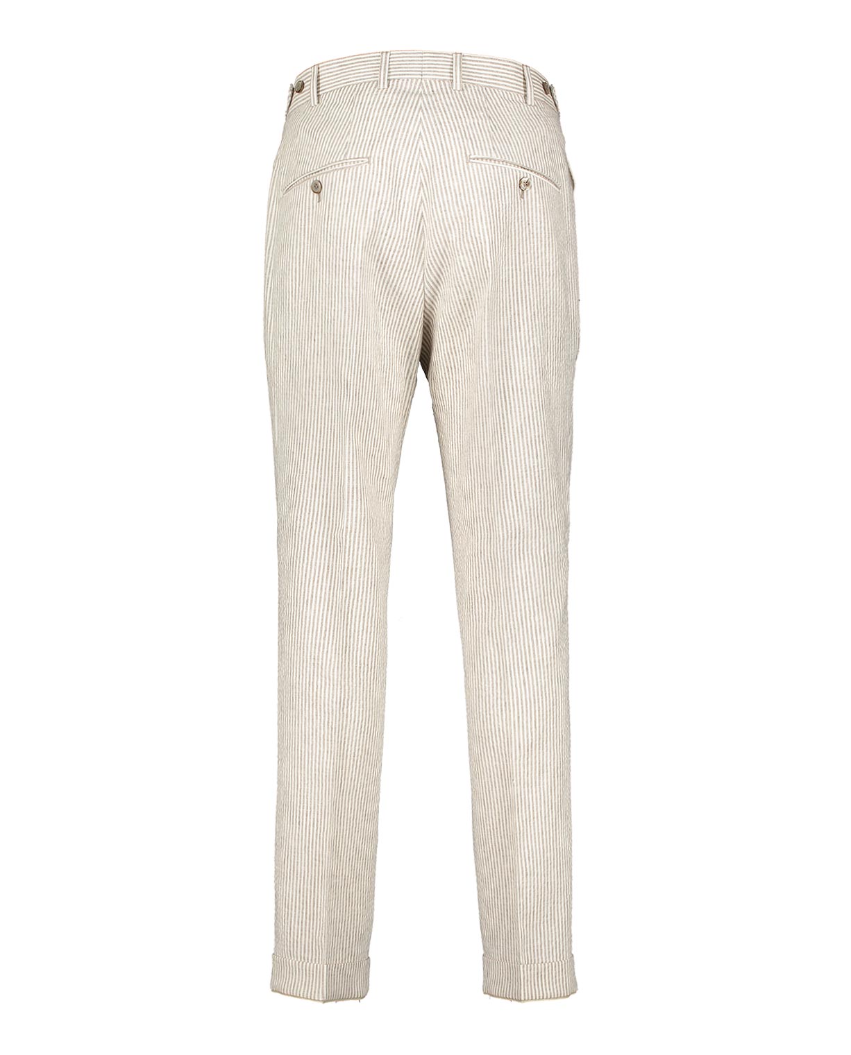 Brett Beige Linen Seersucker Trousers