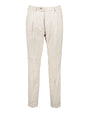 Brett Beige Linen Seersucker Trousers