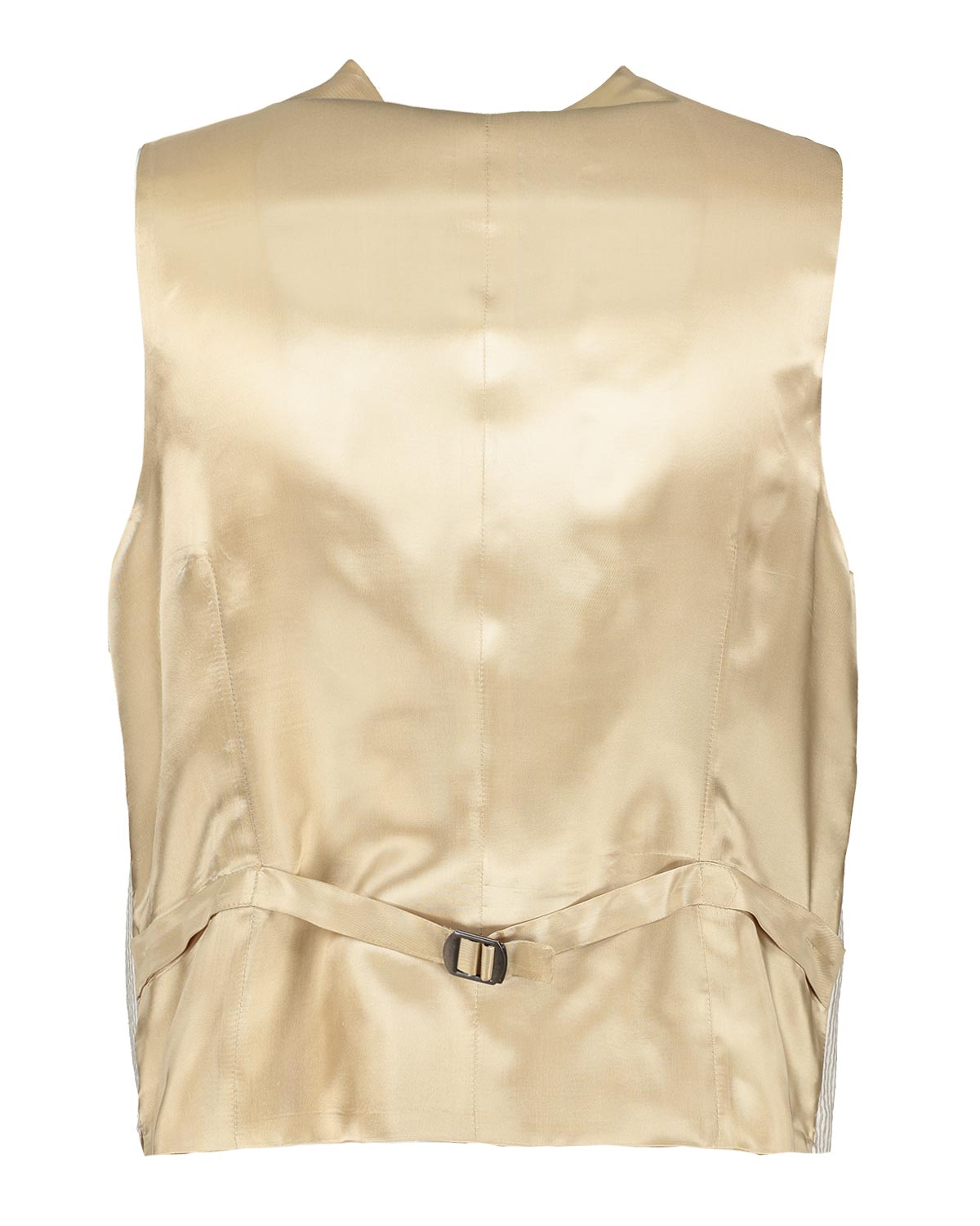 Vito Beige Linen Seersucker Waistcoat