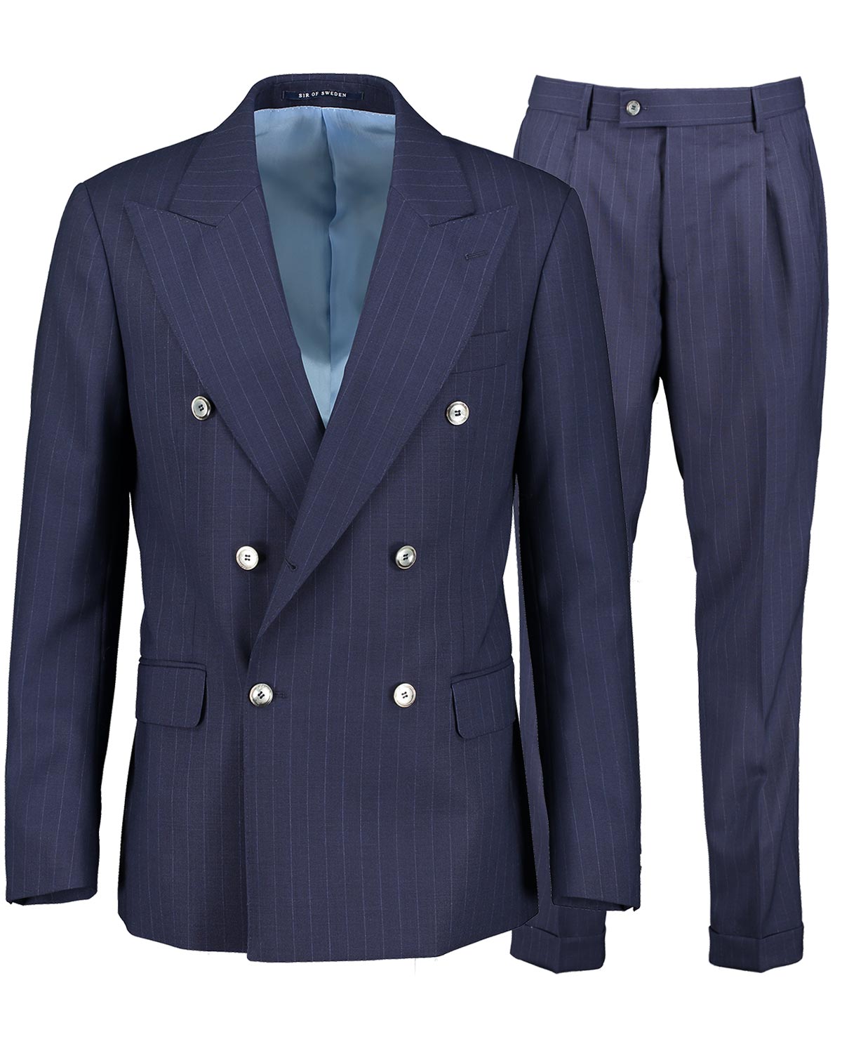 Ralph Blue Double Breasted Pinstripe Suit