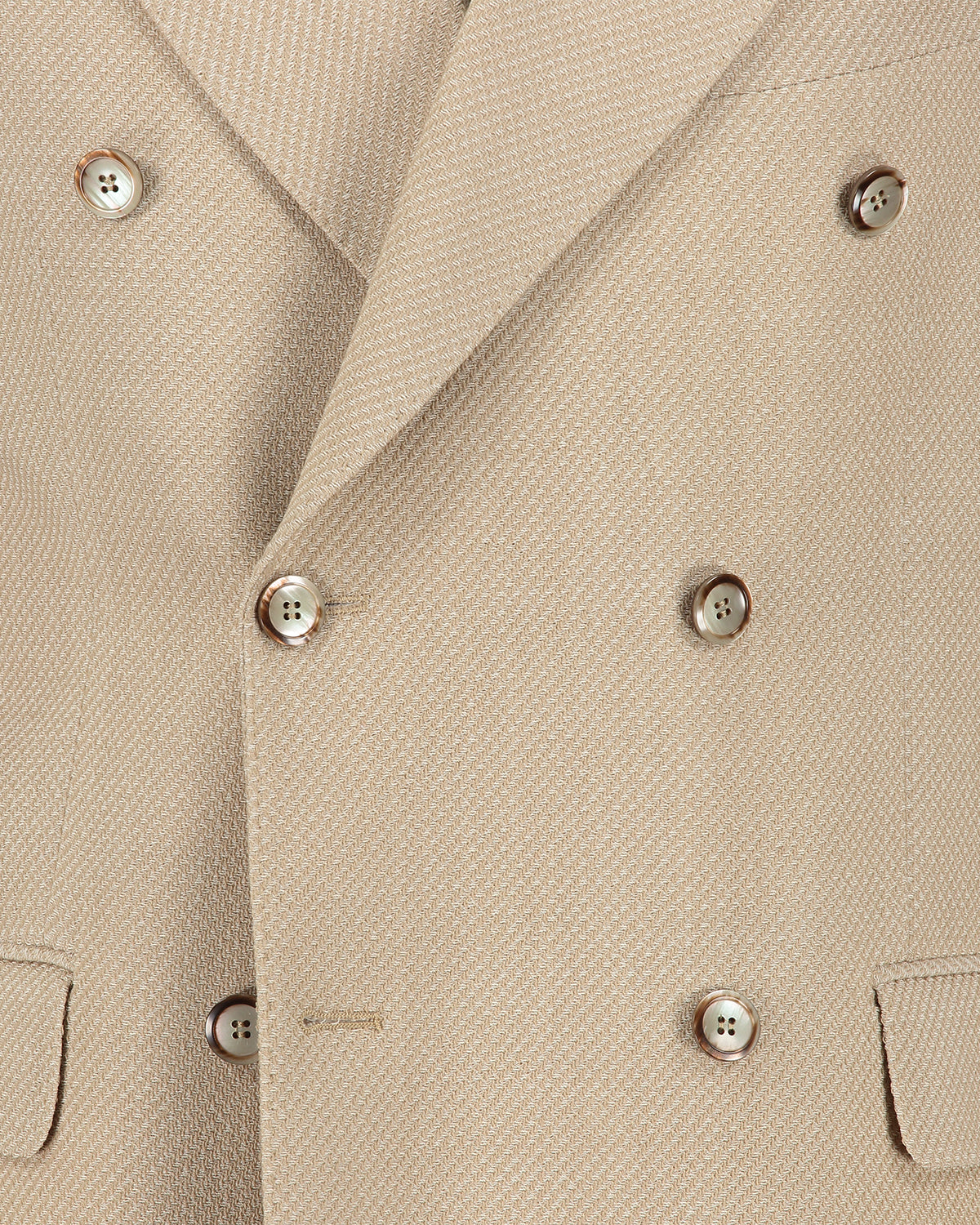 Ralph Beige Doublebreasted Jacket Front Detail Fabric