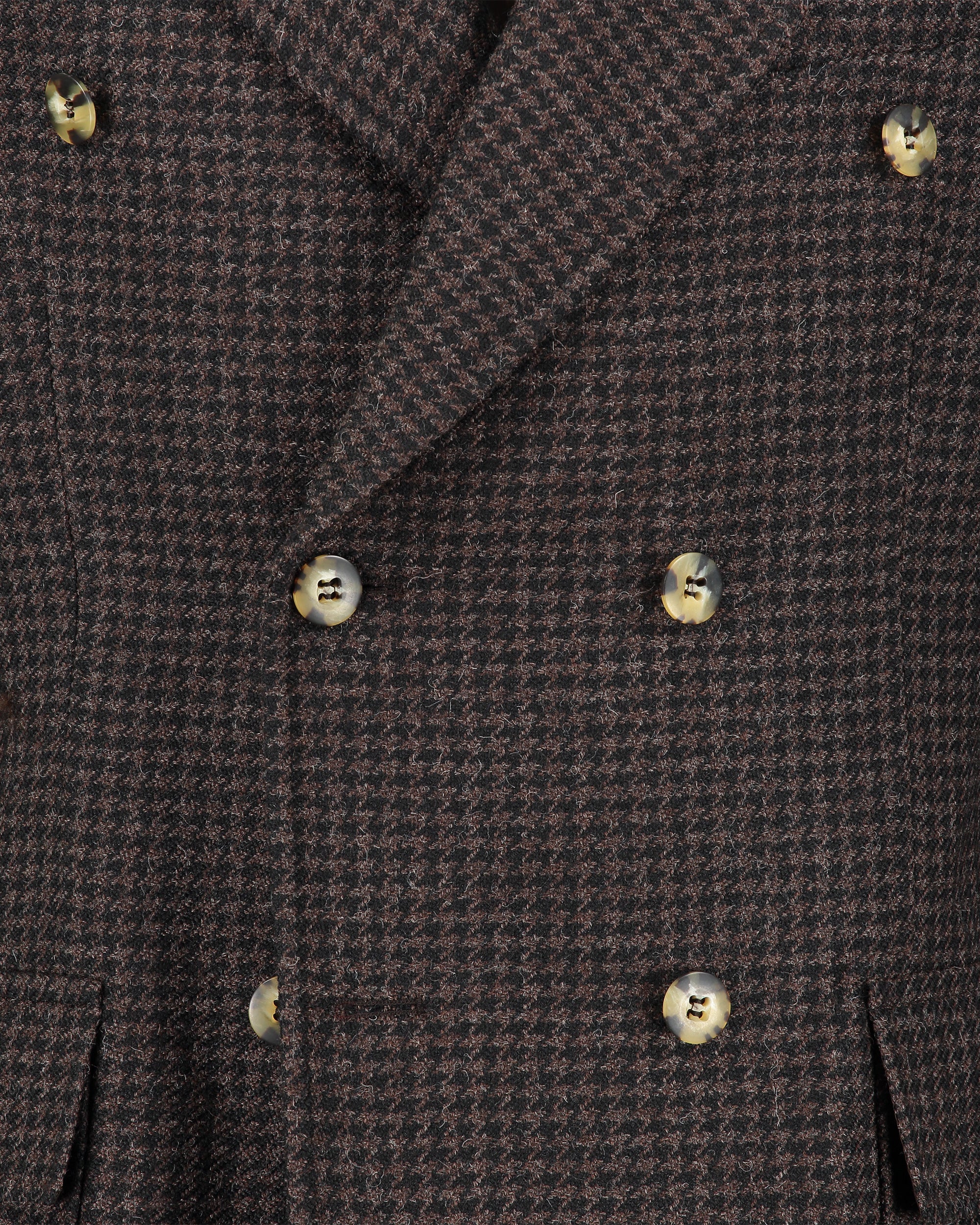 Corleone Brown Houndstooth Double-Breasted Polo Coat