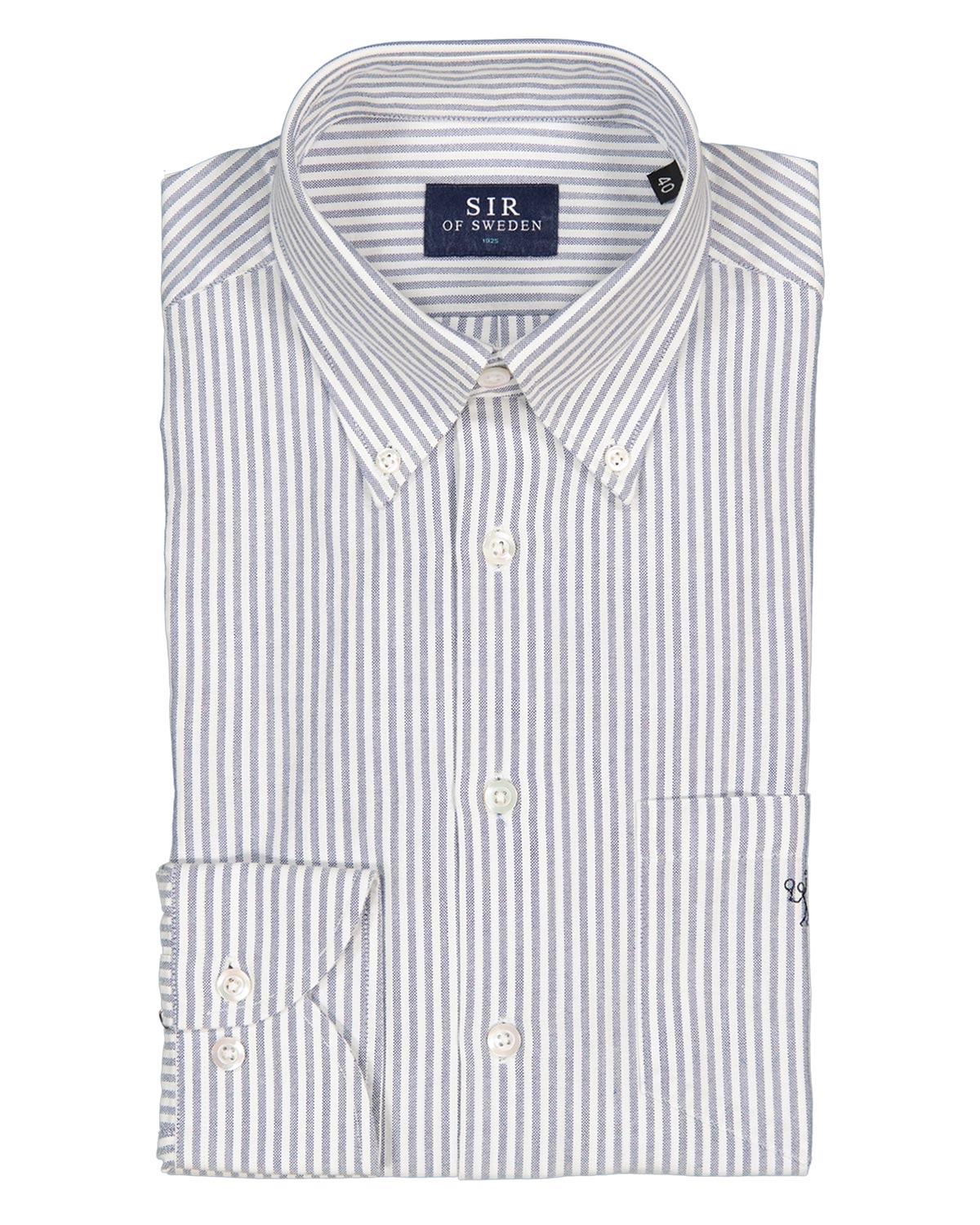 Jerry Navy Blue Striped Oxford Shirt