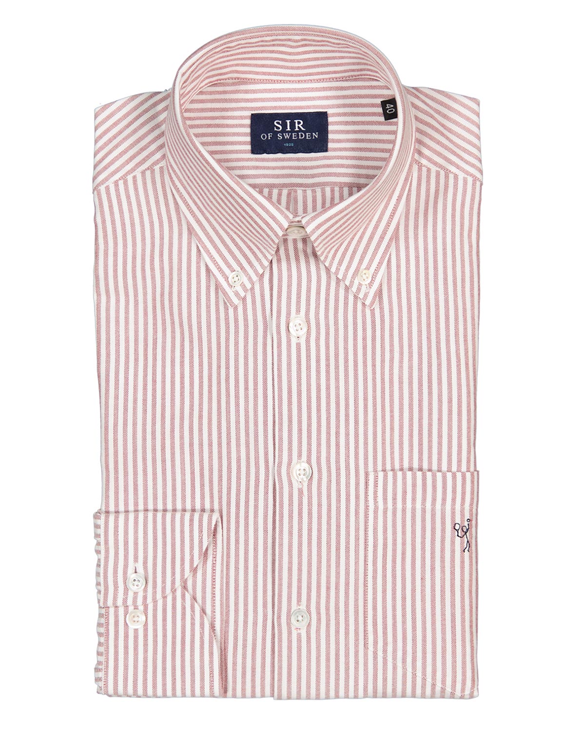 Jerry Raspberry Striped Oxfort Shirt