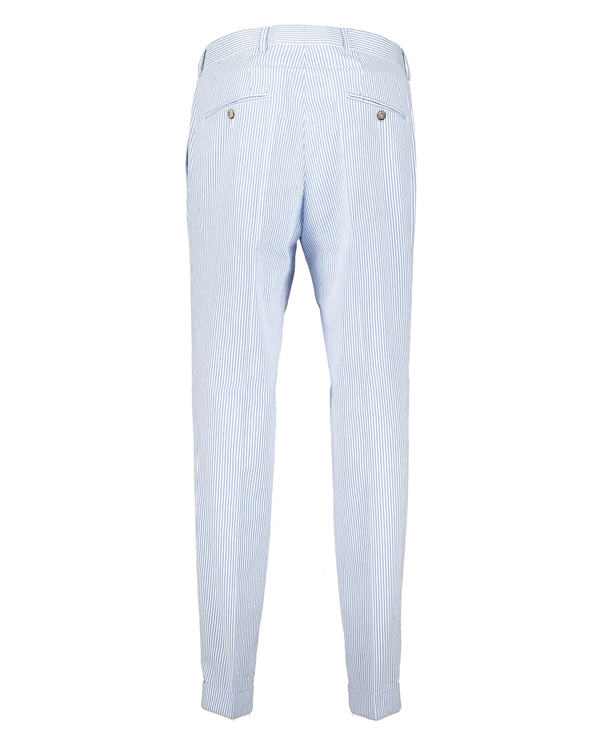 Alex Light Blue Striped Seersucker Trousers