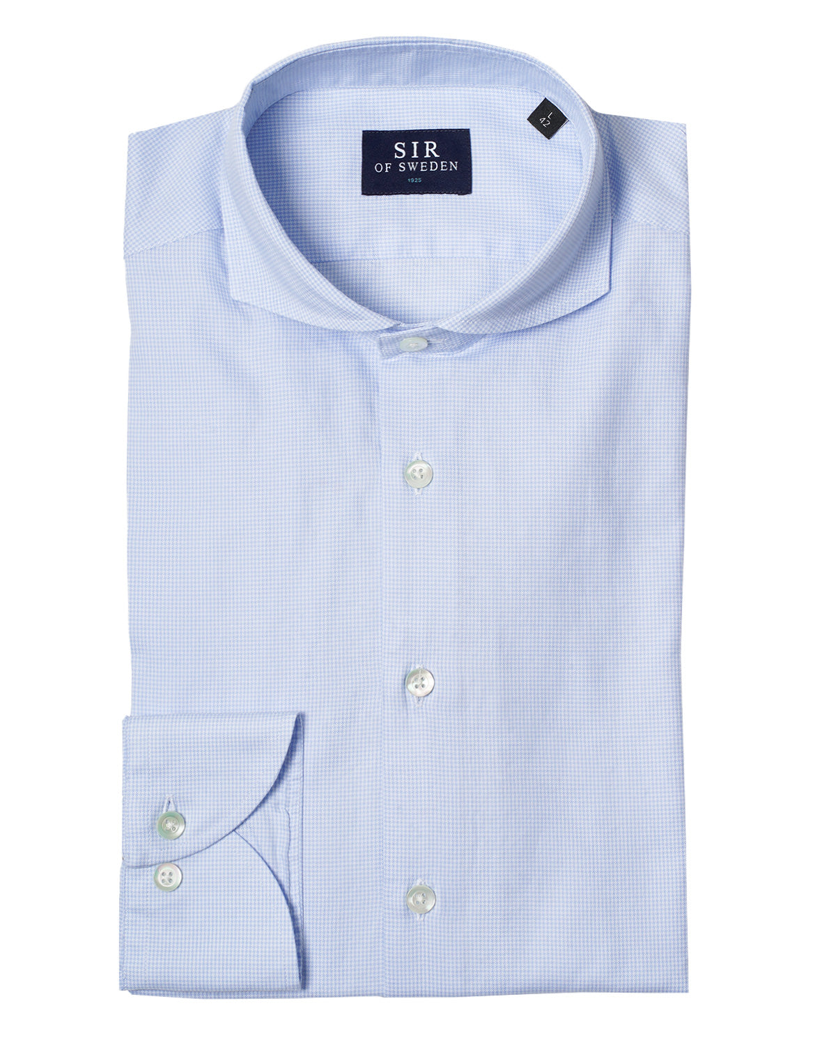 Agnelli Light Blue Houndstooth Shirt
