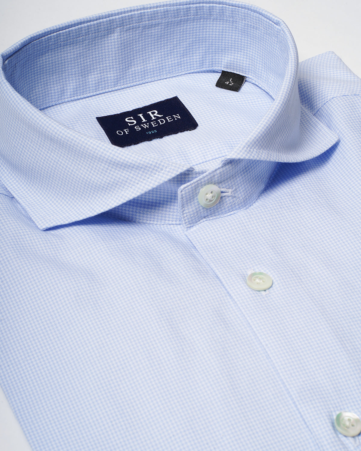 Agnelli Light Blue Houndstooth Shirt