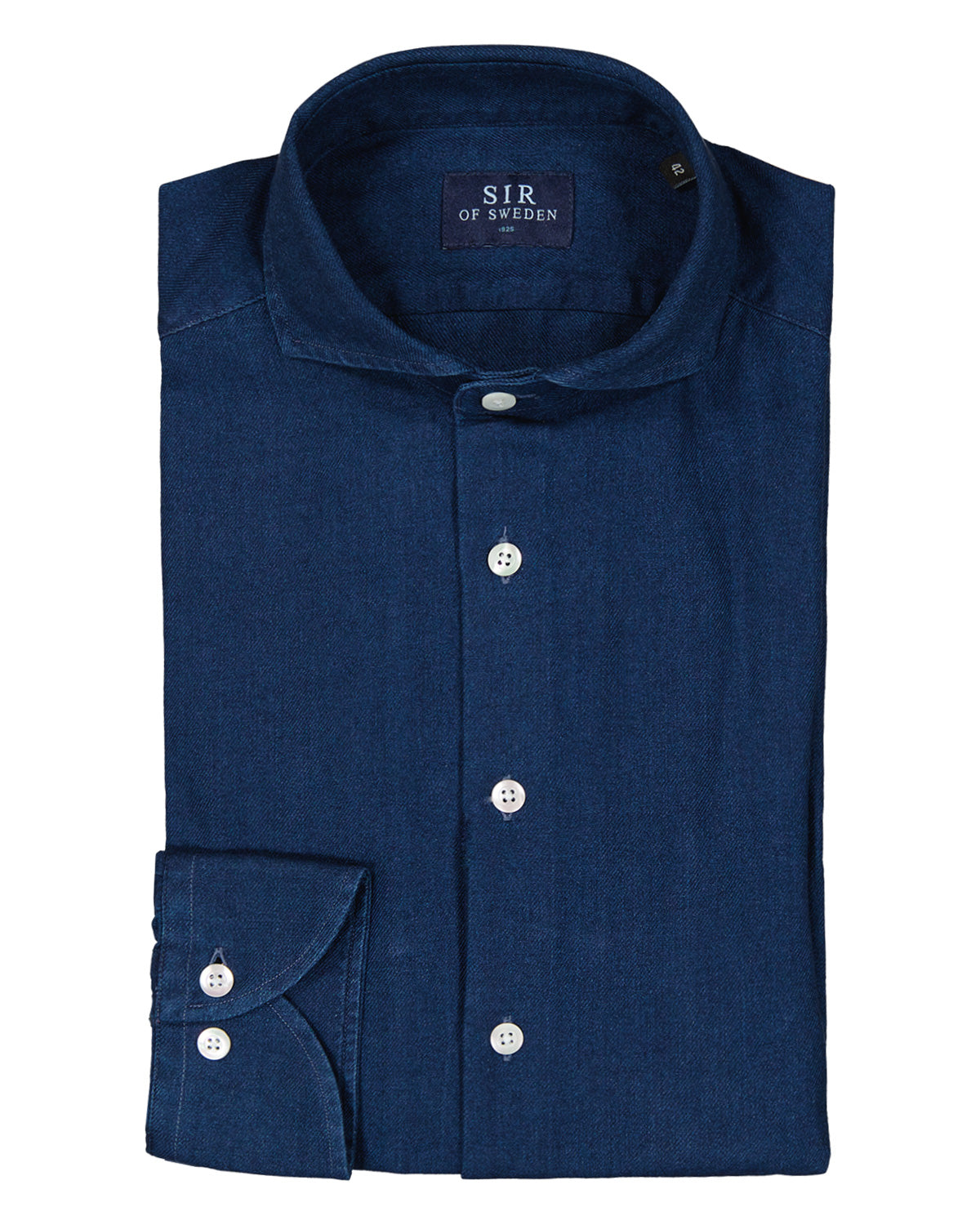 Agnelli Navy Blue Washed Denim Shirt