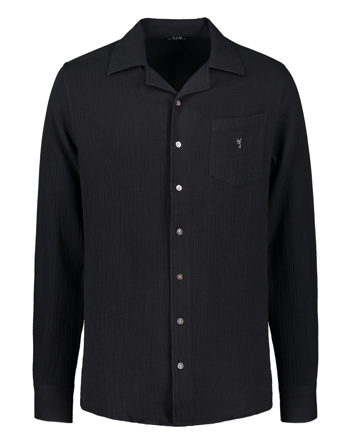 Brando Black Seersucker Resort Shirt