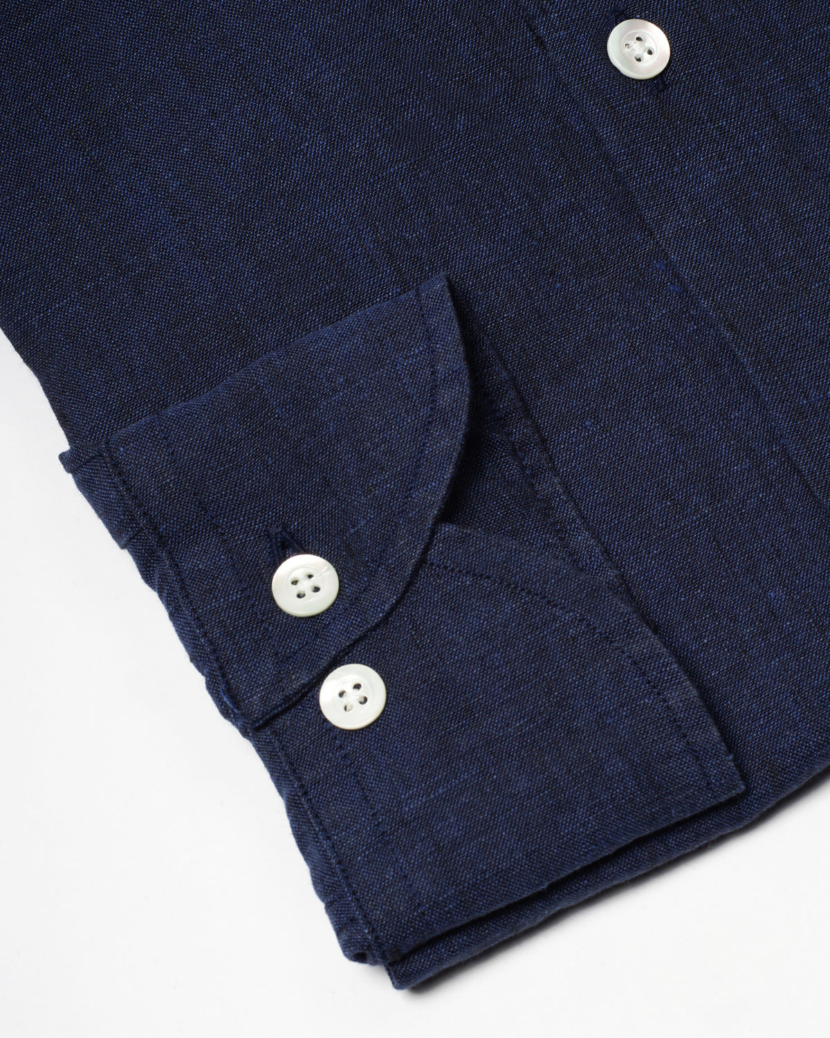 Agnelli Navy Blue Linen Shirt