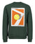 Green sweatshirt with a graphic design on the back featuring a tennis ball and text, on a white background.
