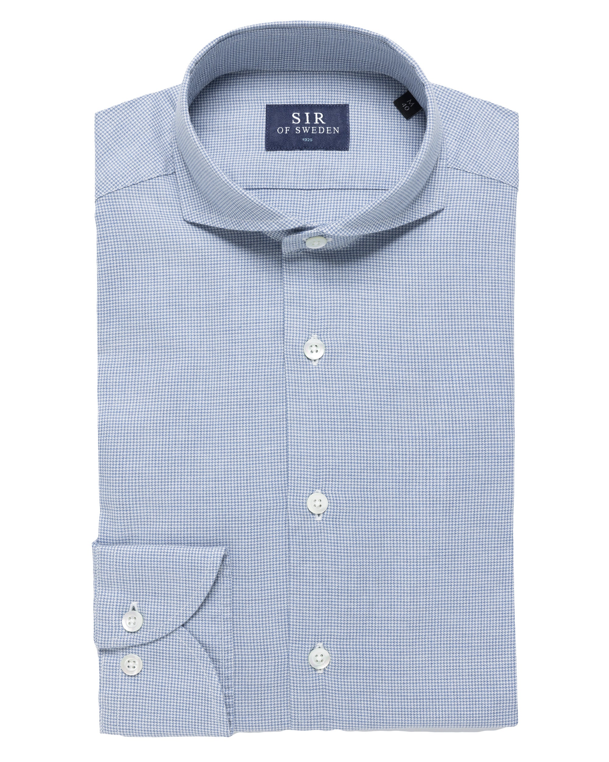 Agnelli Light Blue Houndstooth Shirt