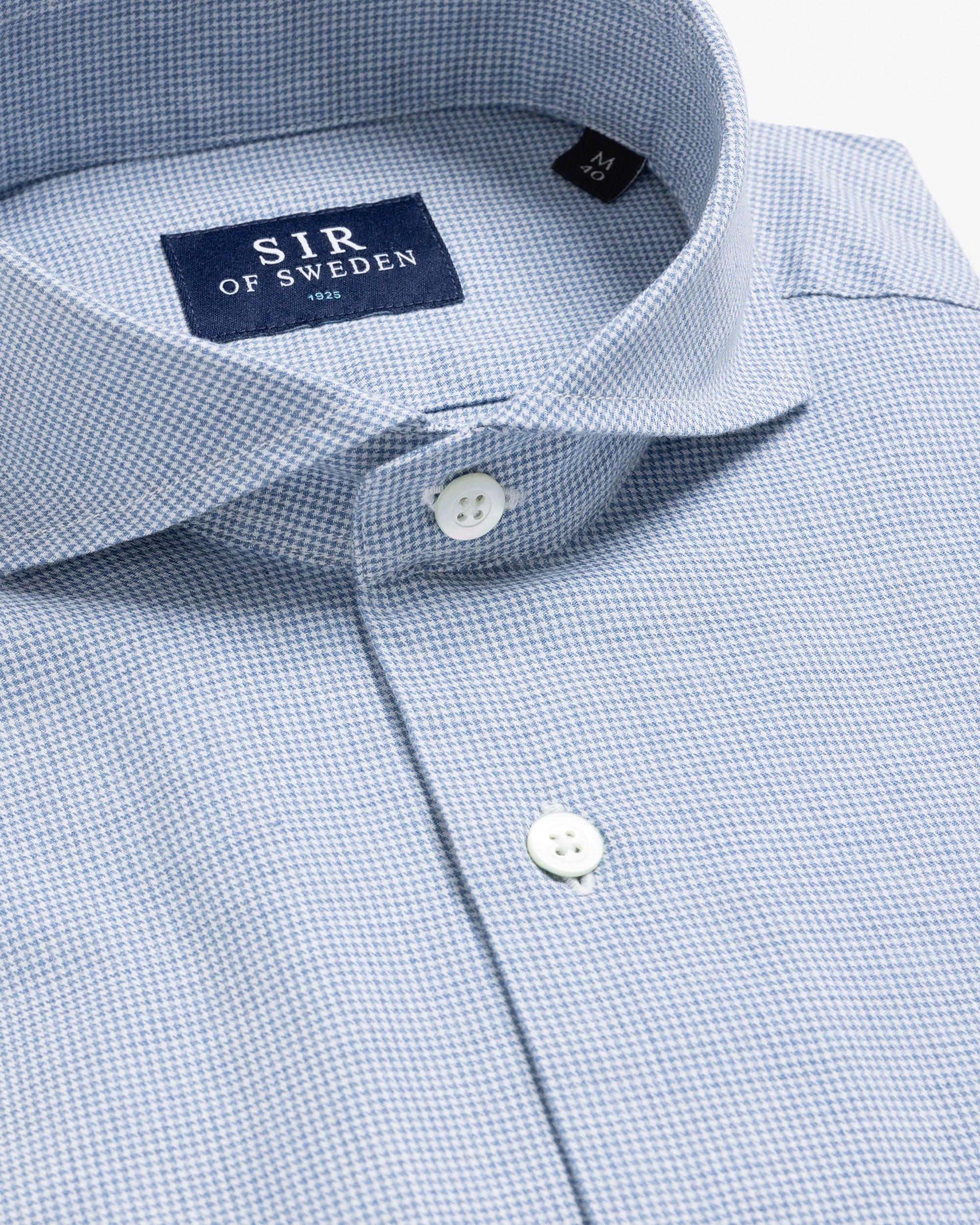 Agnelli Light Blue Houndstooth Shirt
