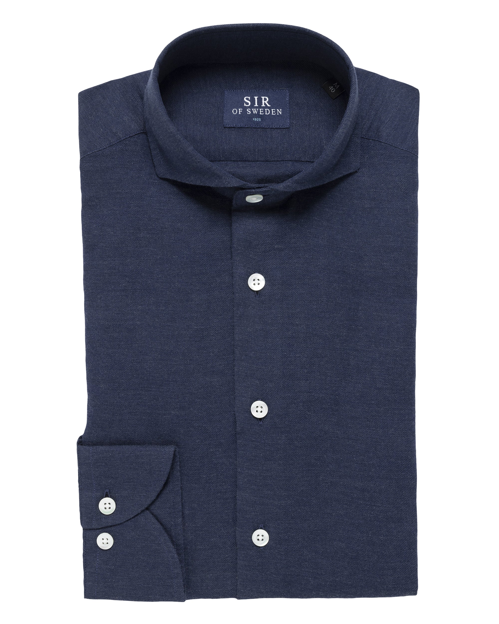 Agnelli Navy Blue Cotton Cashmere Shirt