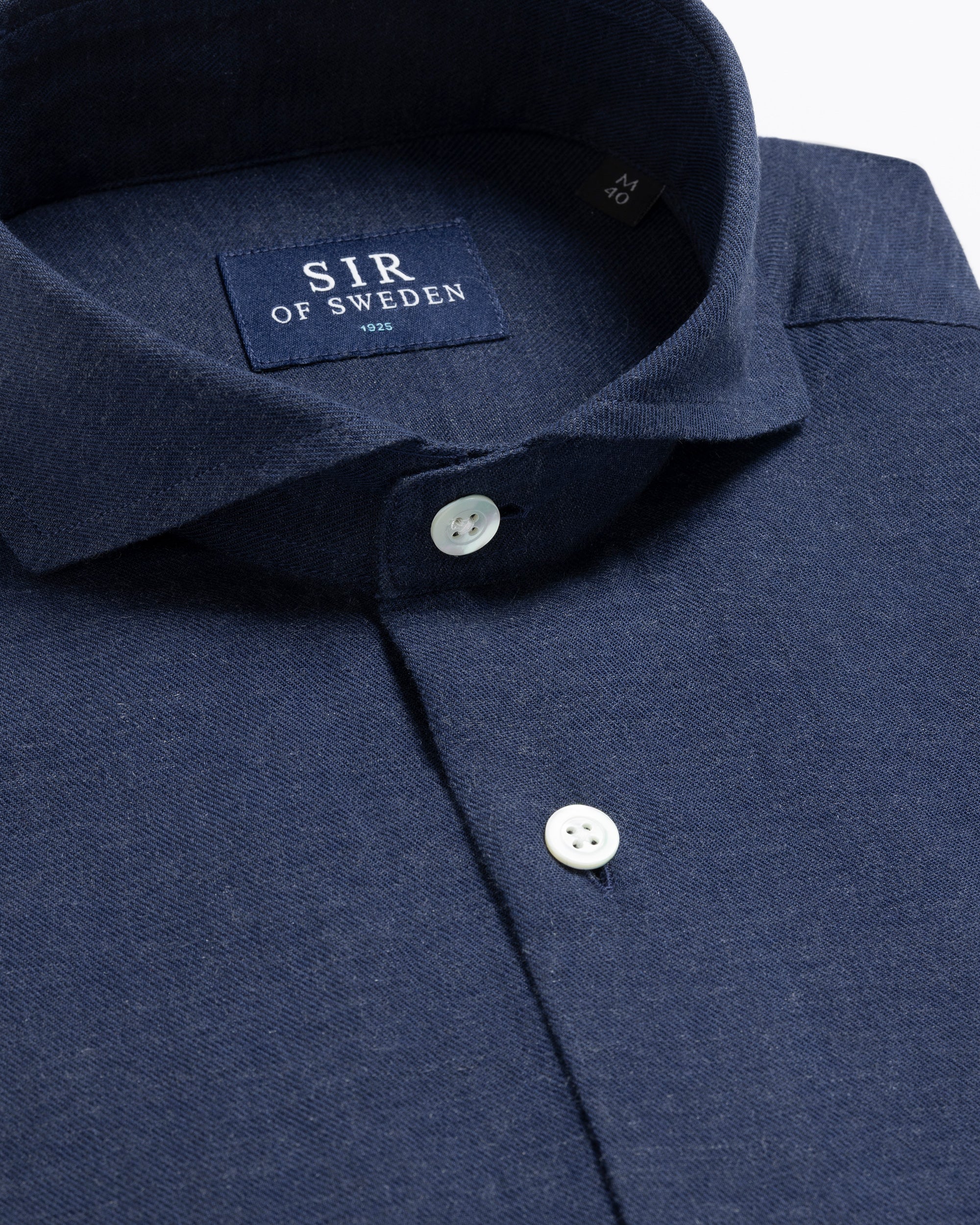 Agnelli Navy Blue Cotton Cashmere Shirt