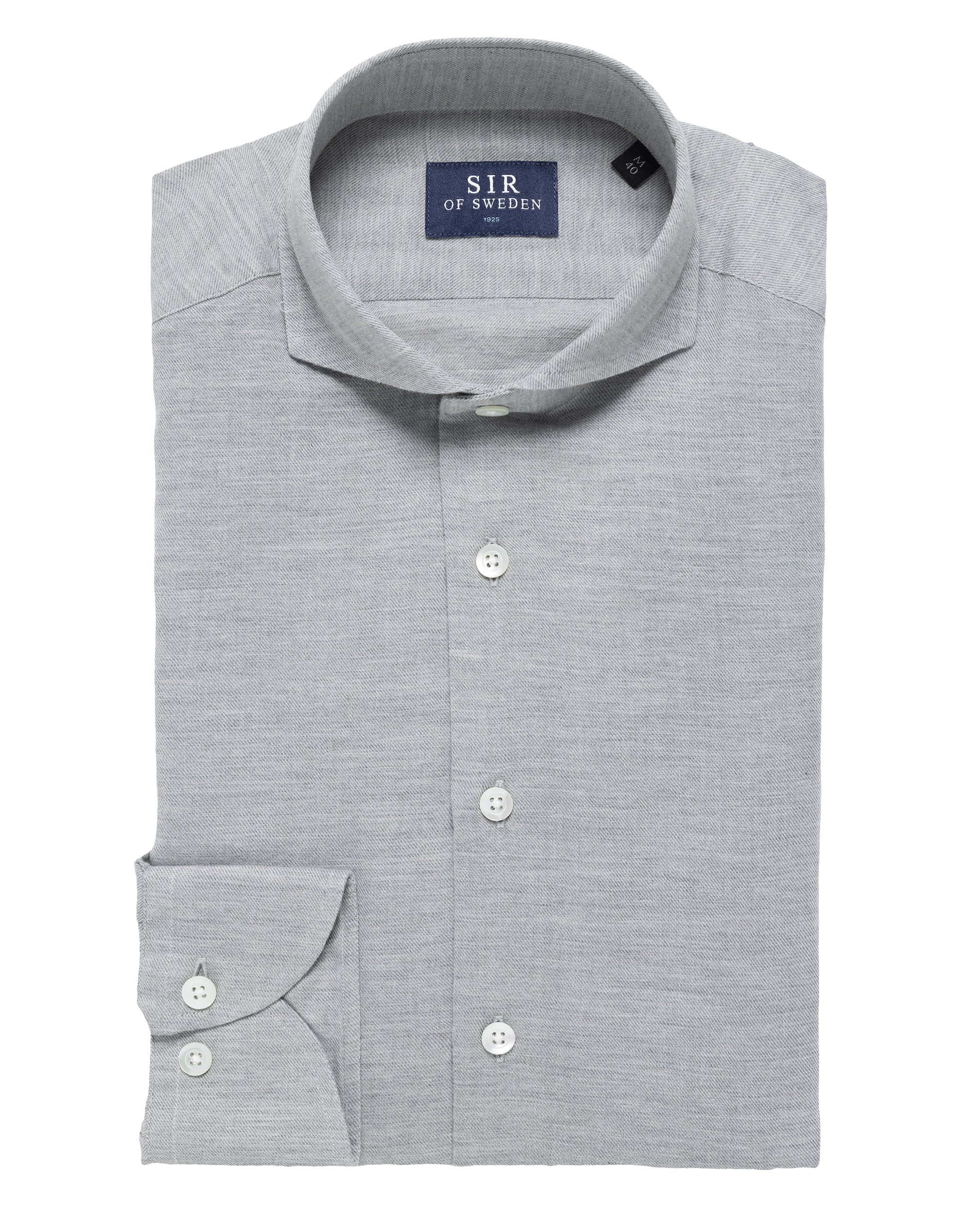 Agnelli Light Grey Cotton Cashmere Shirt