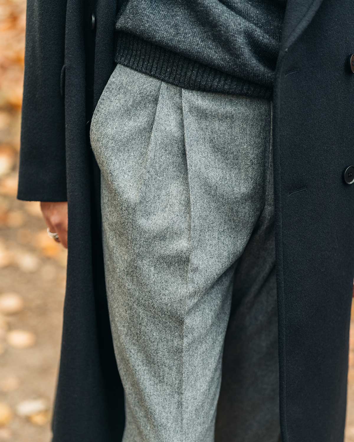 Brett Grey Flannel Stretch Trousers
