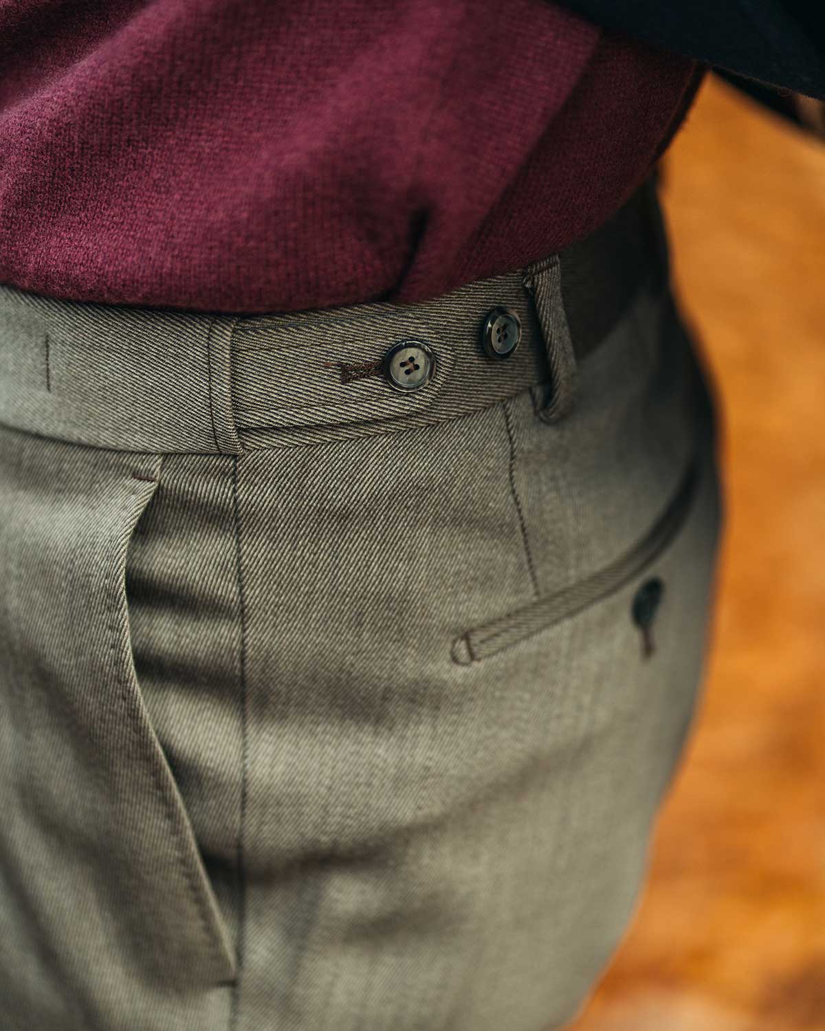 Brett Beige Cavalry Twill Trousers