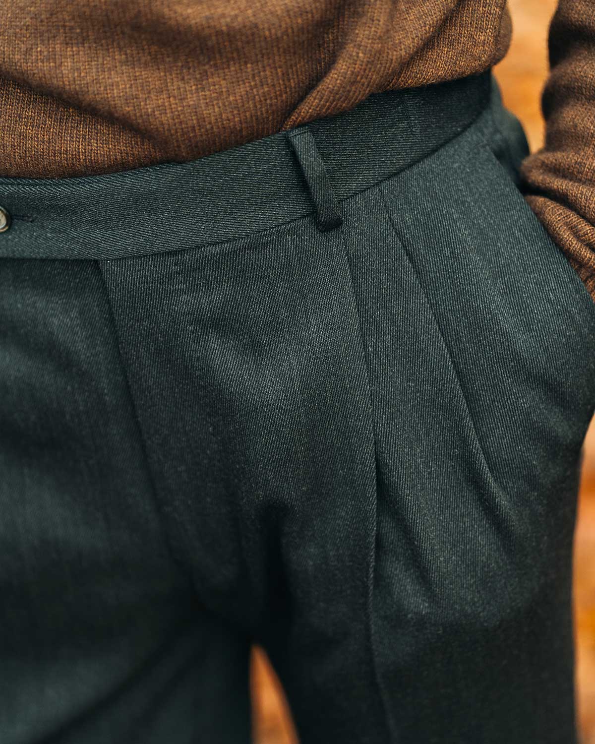 Brett Black Cavalry Twill Trousers