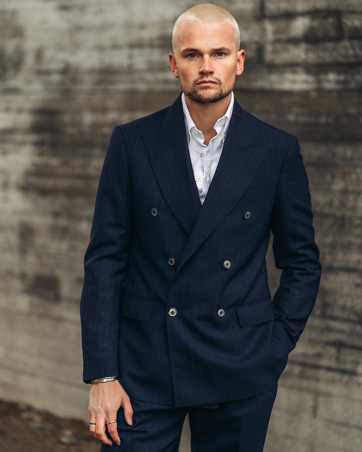 Ralph Blue Double Breasted Pinstripe Suit