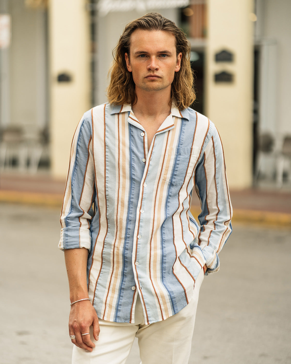 Brando Blue Striped Shirt