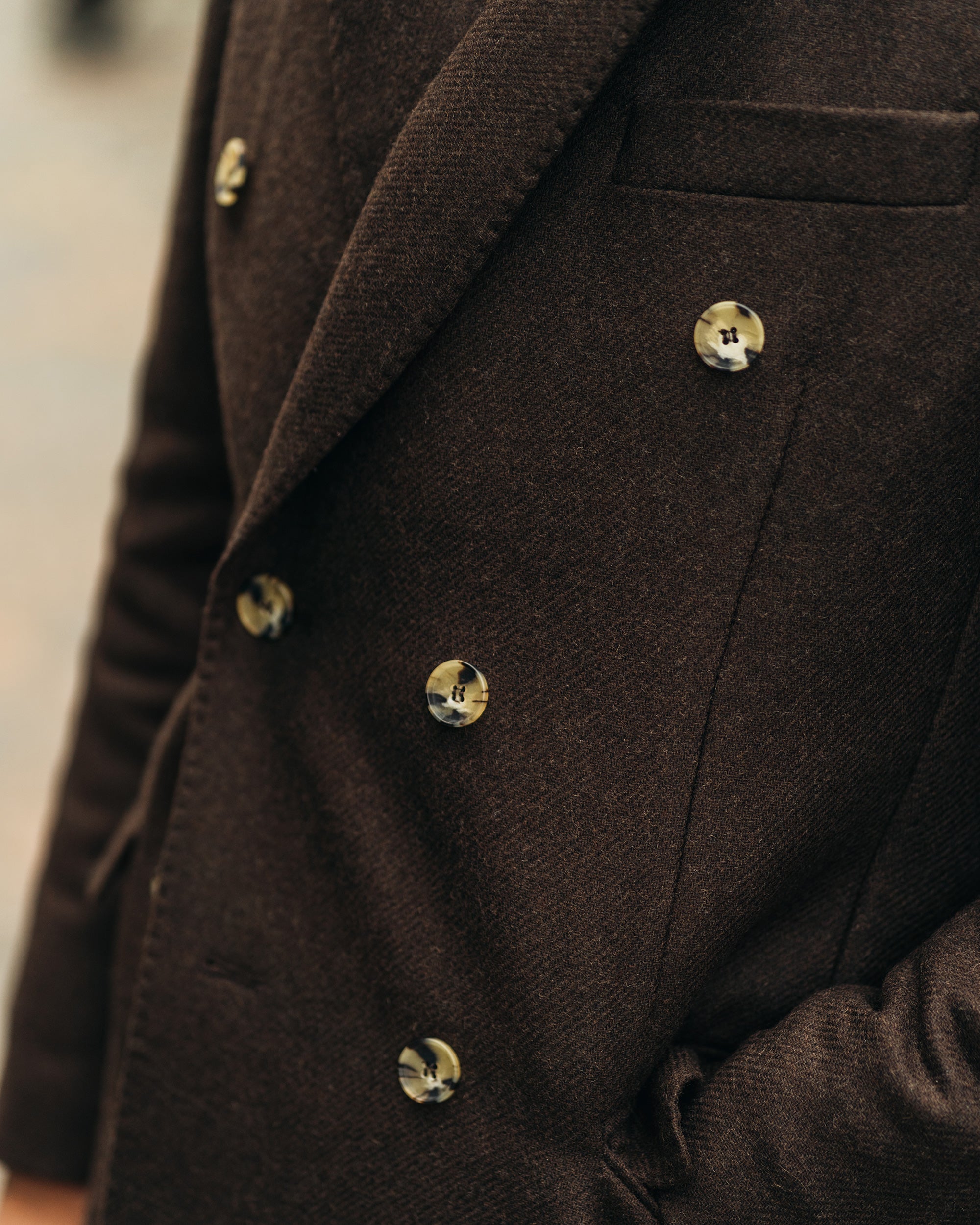 Troy Brown Double-Breasted Coat
