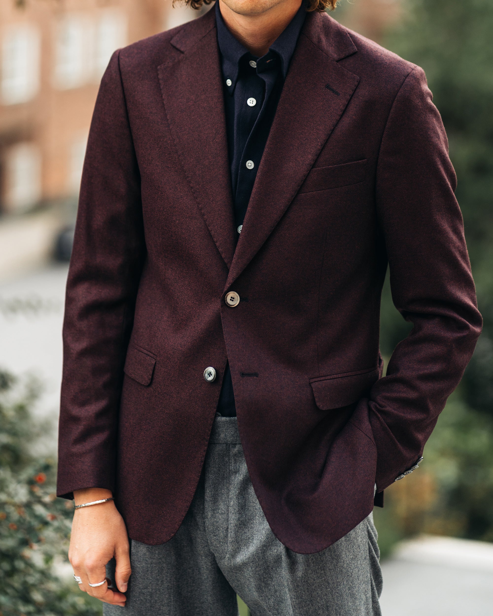 Eliot Burgundy Flannel Jacket