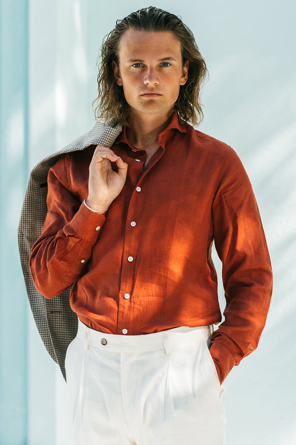 Agnelli Rust Linen Shirt