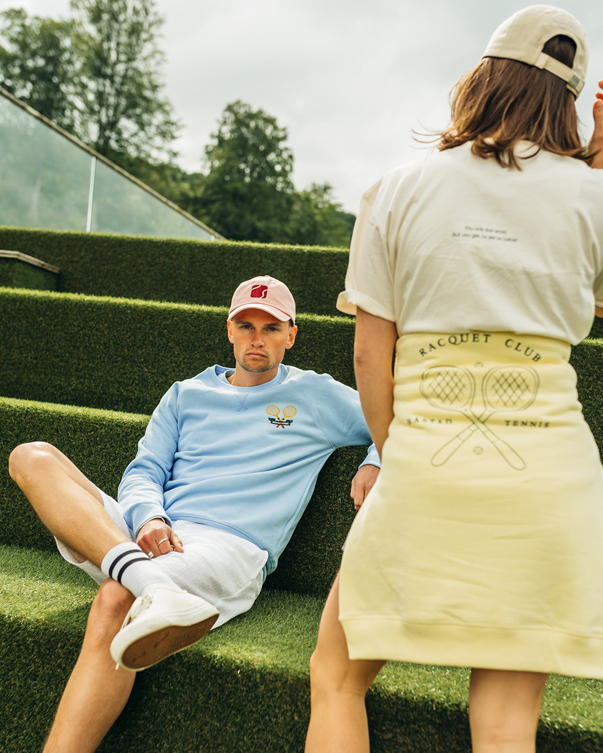 Ash Light Blue College Tennis Sweater
