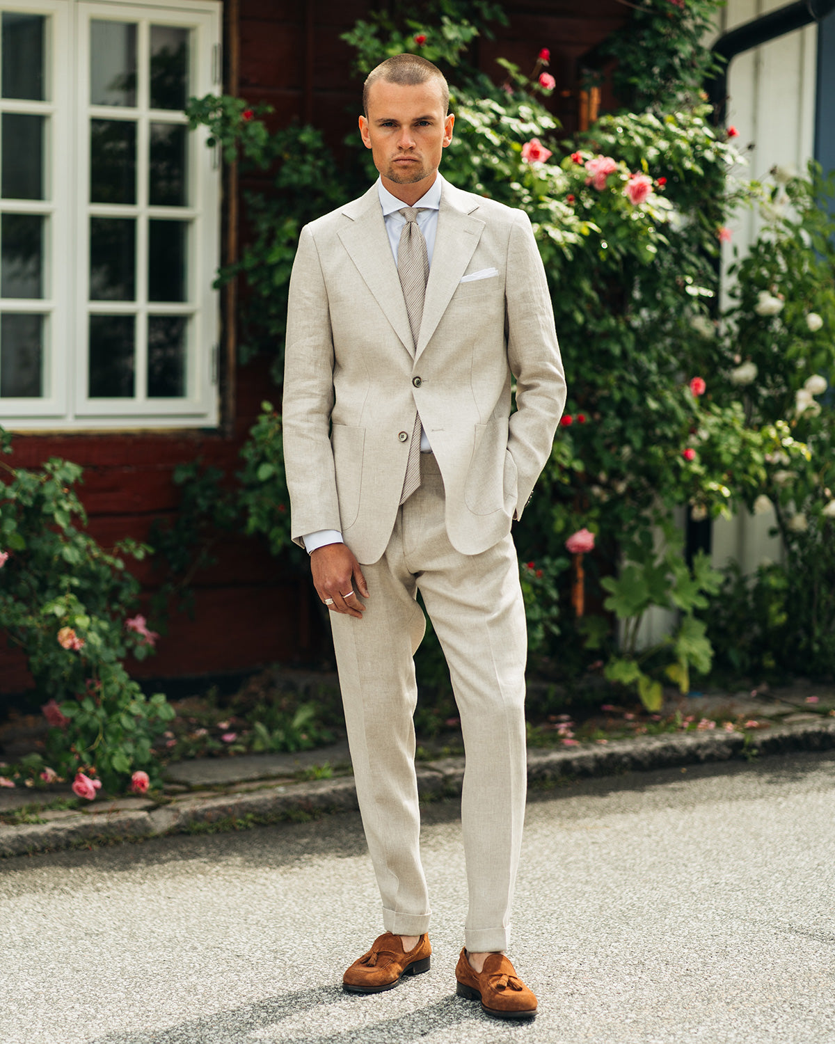 Ness Beige Linen Jacket