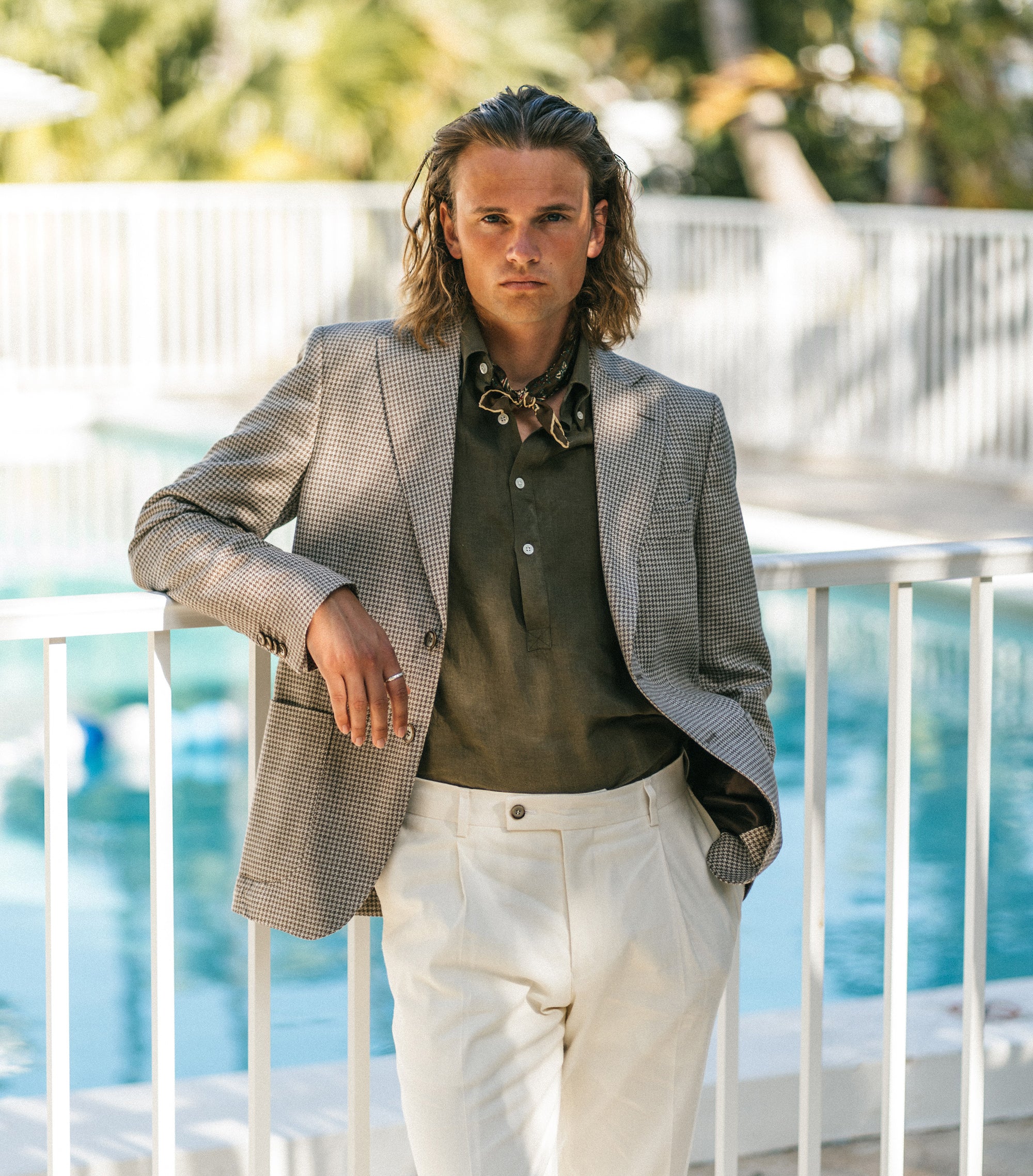 Ness Beige Houndstooth Jacket