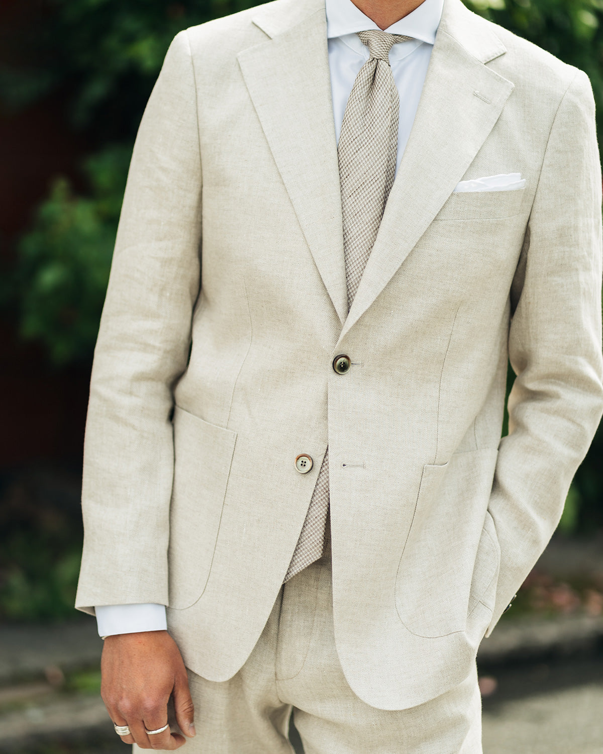 Ness Beige Linen Jacket