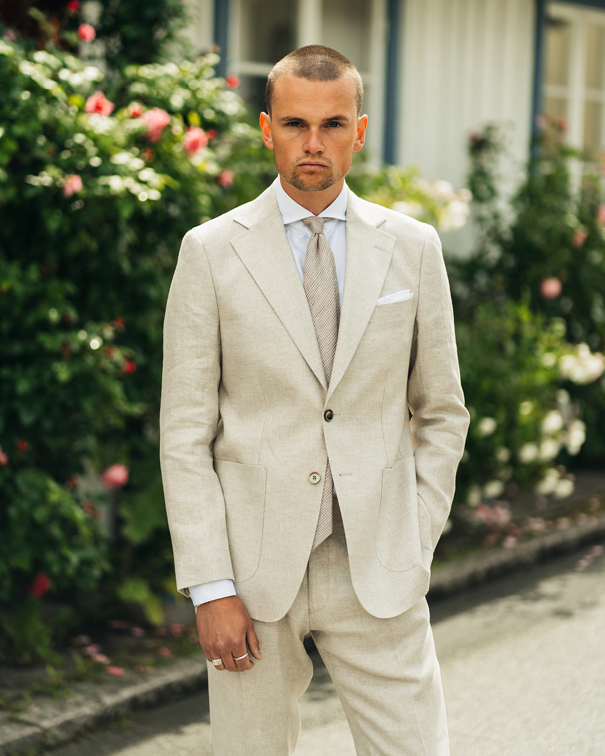 Ness Beige Linen Jacket