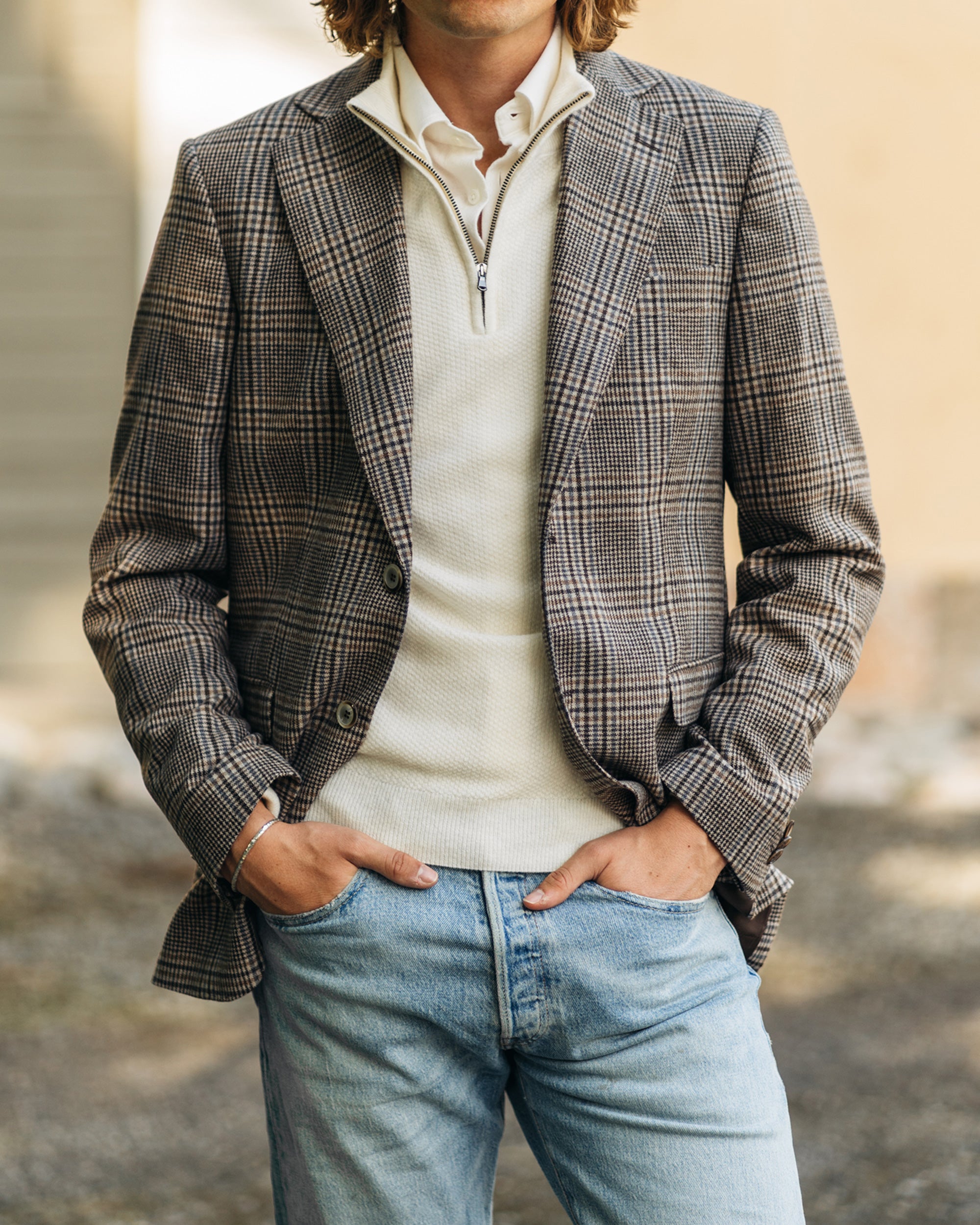 Gunvald White Half Zip Sweater