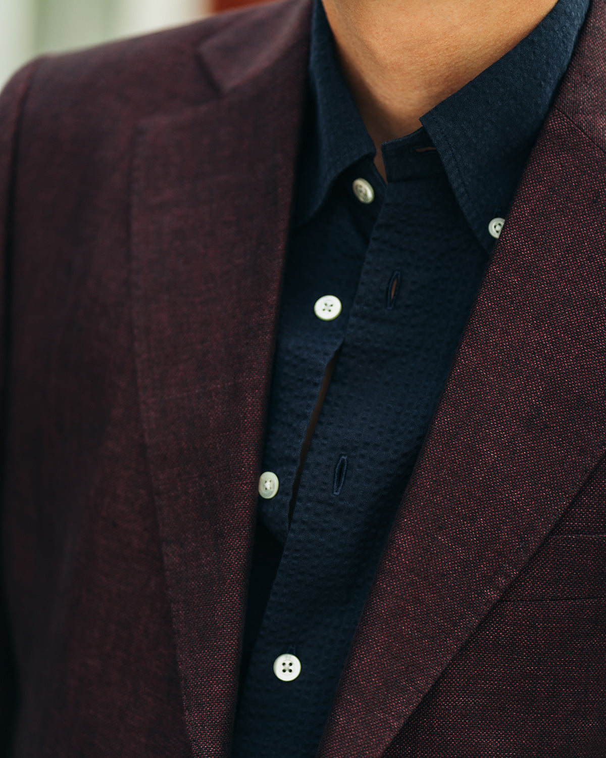 Ness Burgundy Linen Jacket