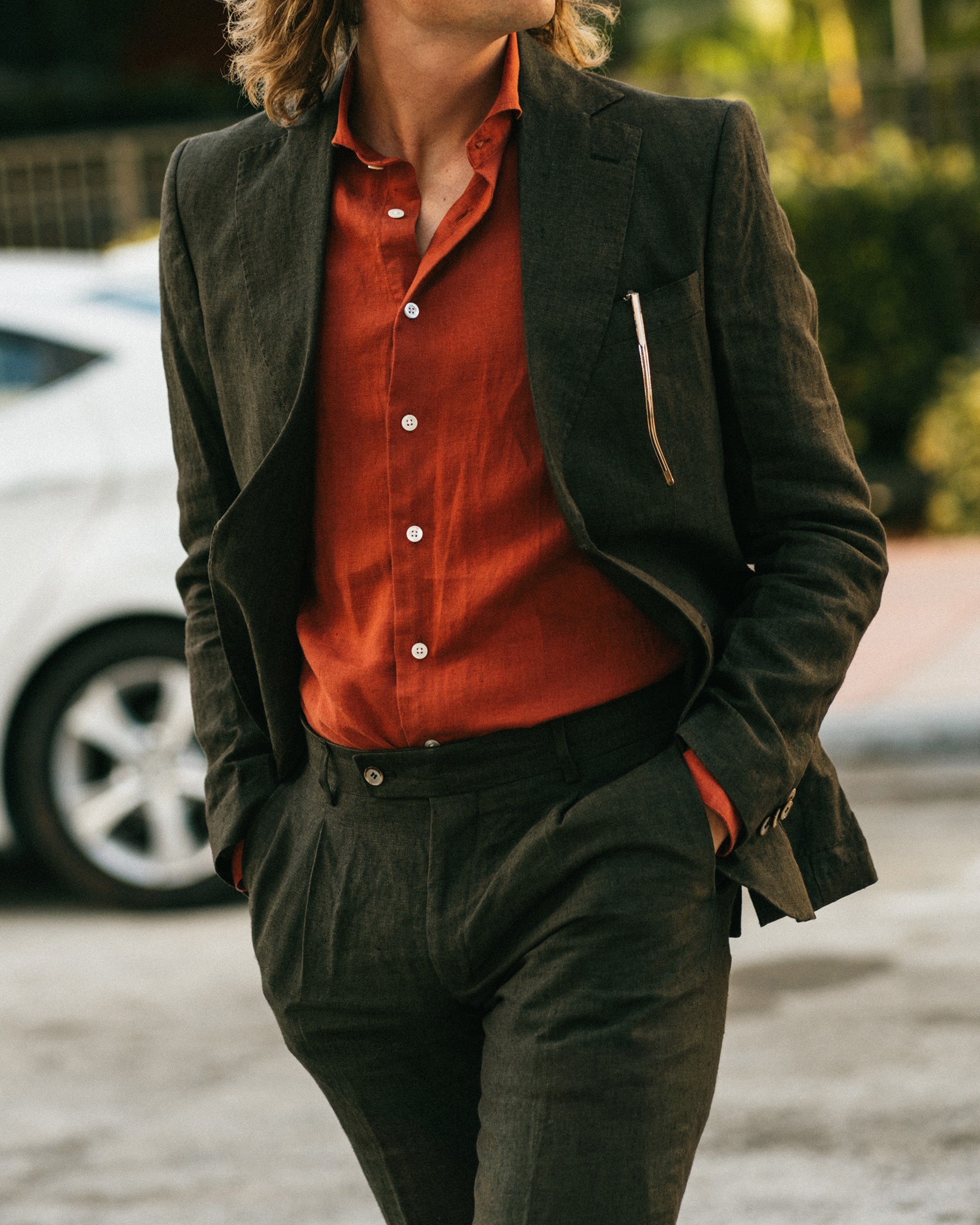 Ness Green Linen Jacket