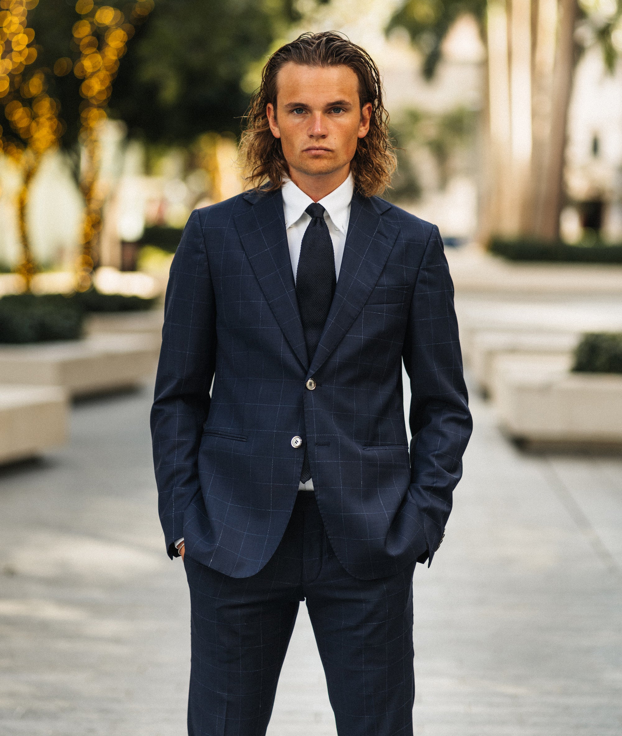 Eliot Navy Windowpane Suit