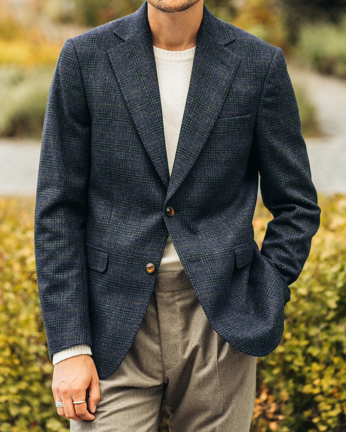Eliot Blue glencheck blazer
