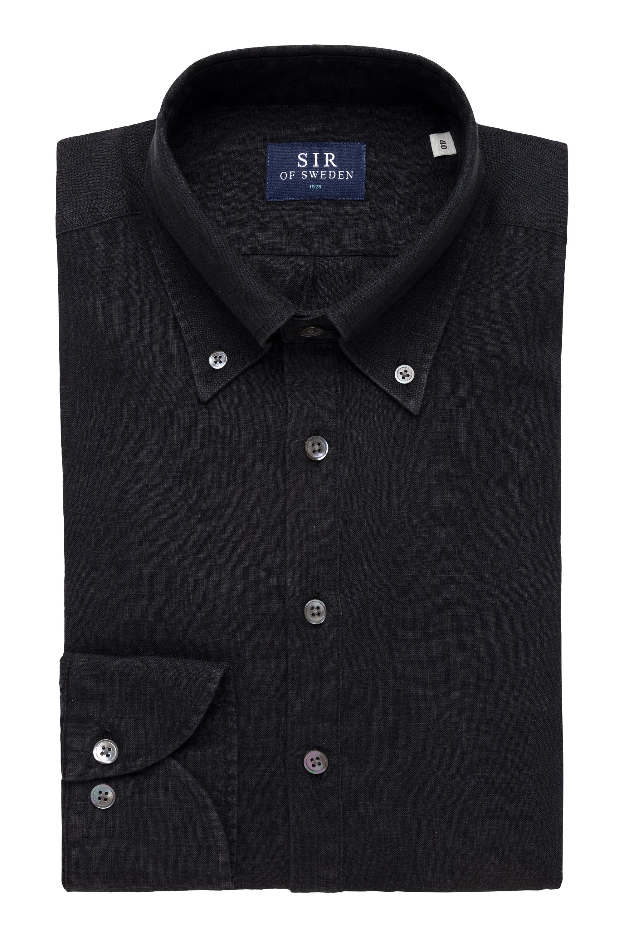 Jerry Pop Black Linen Popover Shirt