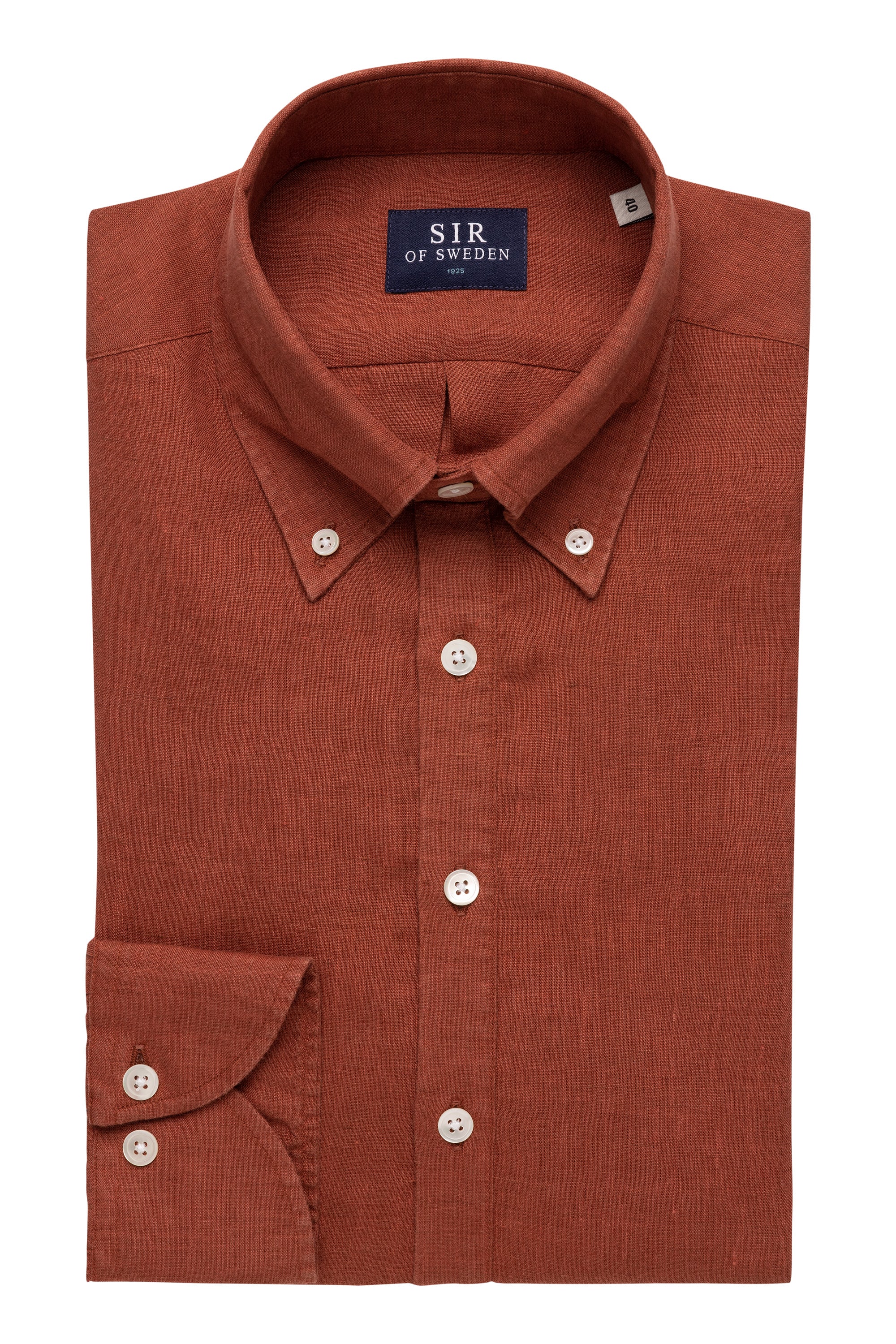 Jerry Pop Rust Linen Popover Shirt